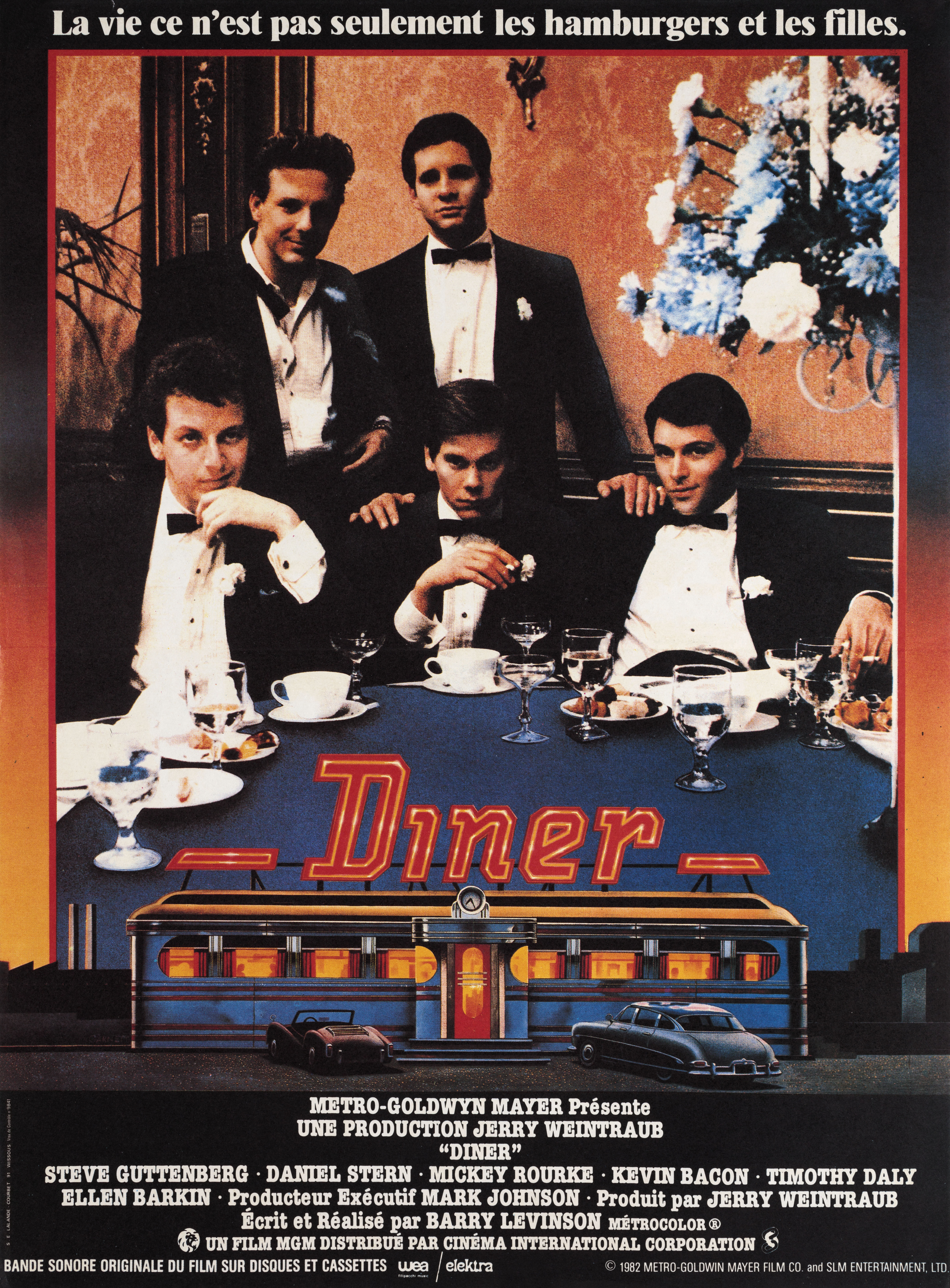 Забегаловка (Diner, 1983), режиссёр Барри Левинсон, французский постер к фильму, 1983 год