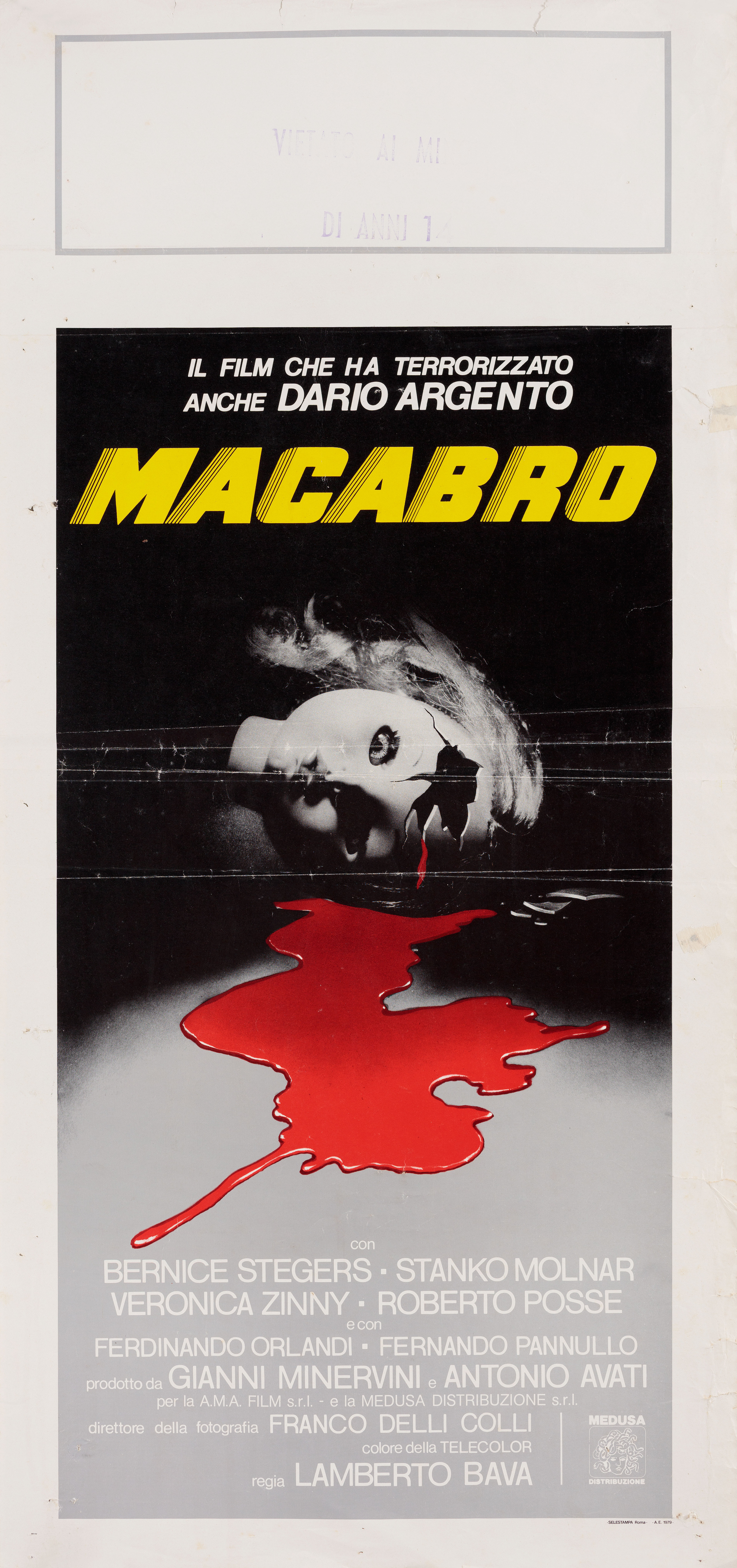 Макабро (Macabre, 1980), режиссёр Ламберто Бава, итальянский постер к фильму, 1980 год