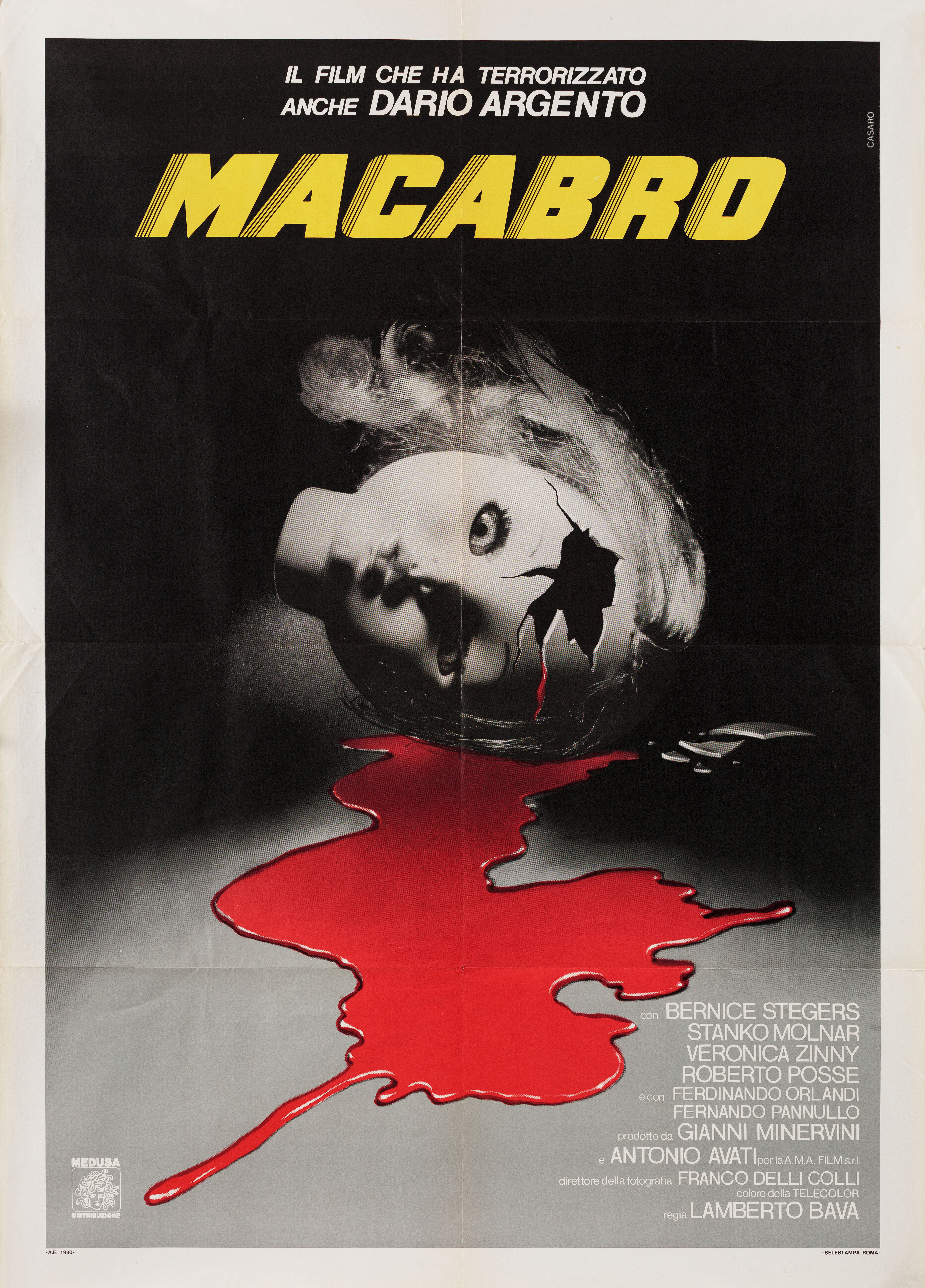Макабро (Macabre, 1980), режиссёр Ламберто Бава, итальянский постер к фильму, 1980 год (1)