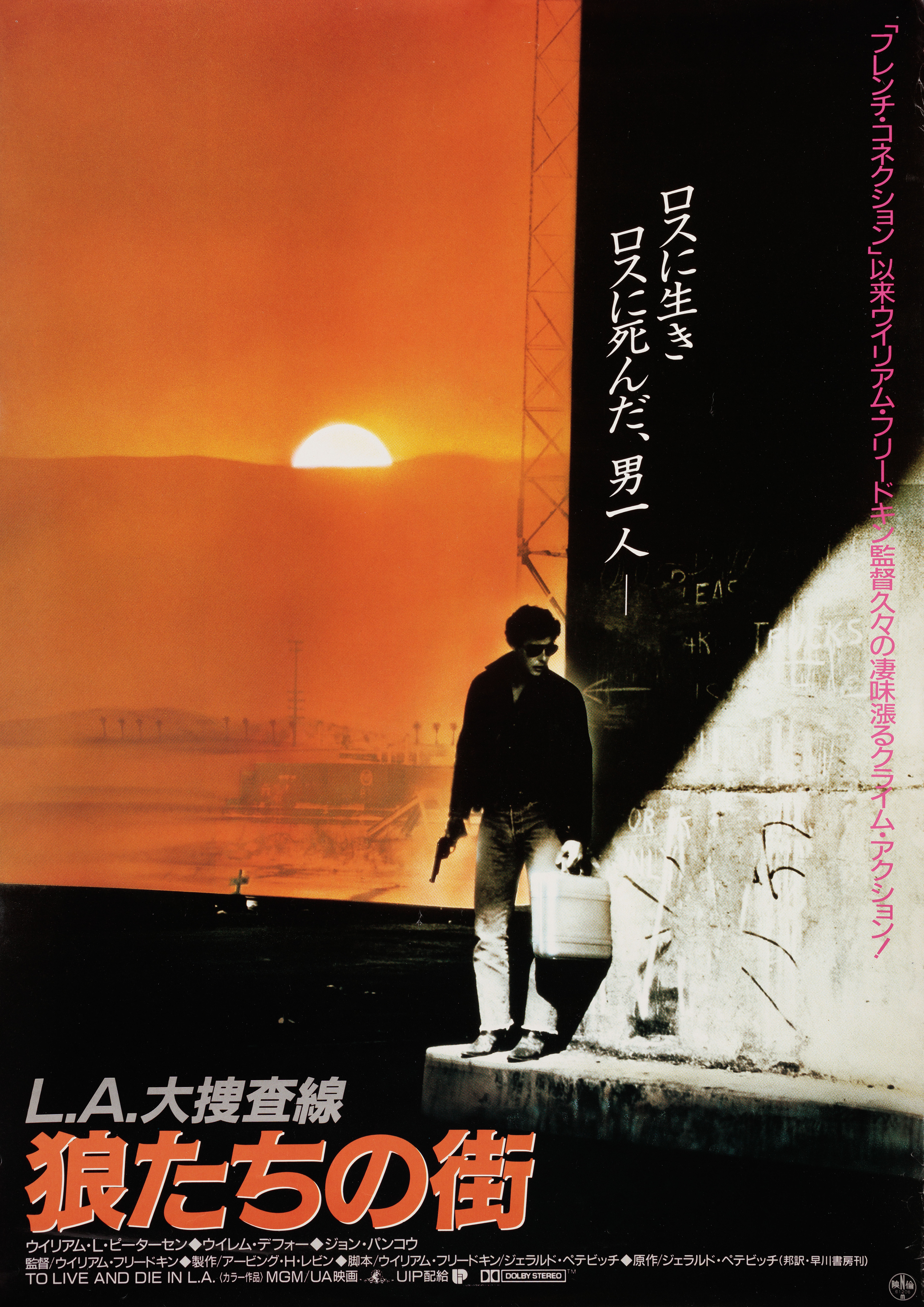 Жить и умереть в Лос-Анджелесе (To Live and Die in L.A., 1985), режиссёр Уильям Фридкин, японский постер к фильму, 1985 год