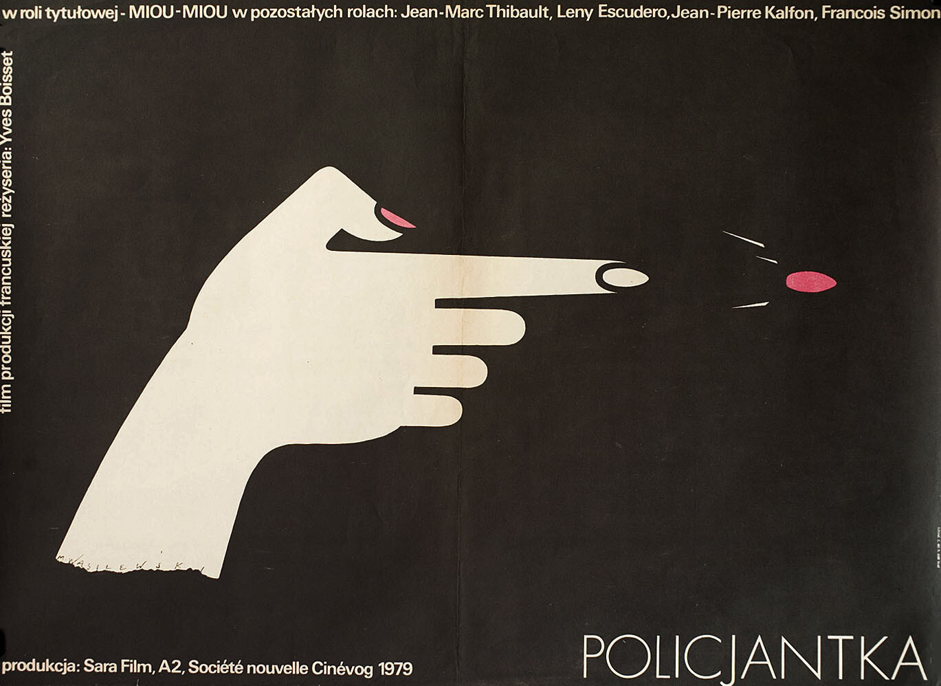 Женщина-полицейский (La femme flic, 1980), режиссёр Ив Буассе, польский постер к фильму, автор Мечислав Василевский, 1979 год