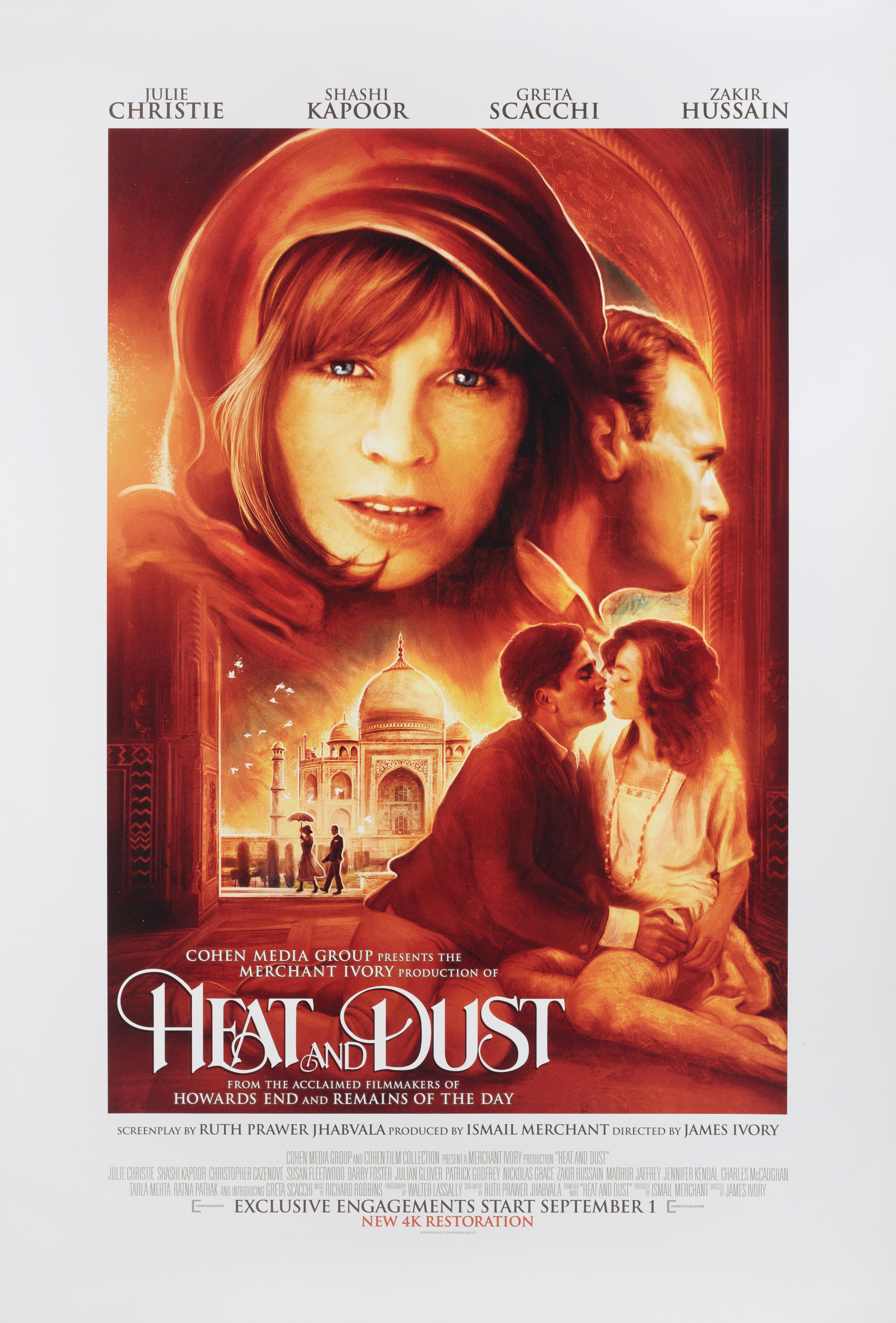 Жара и пыль (Heat and Dust, 1983), режиссёр Джеймс Айвори, американский постер к фильму, 2017 год