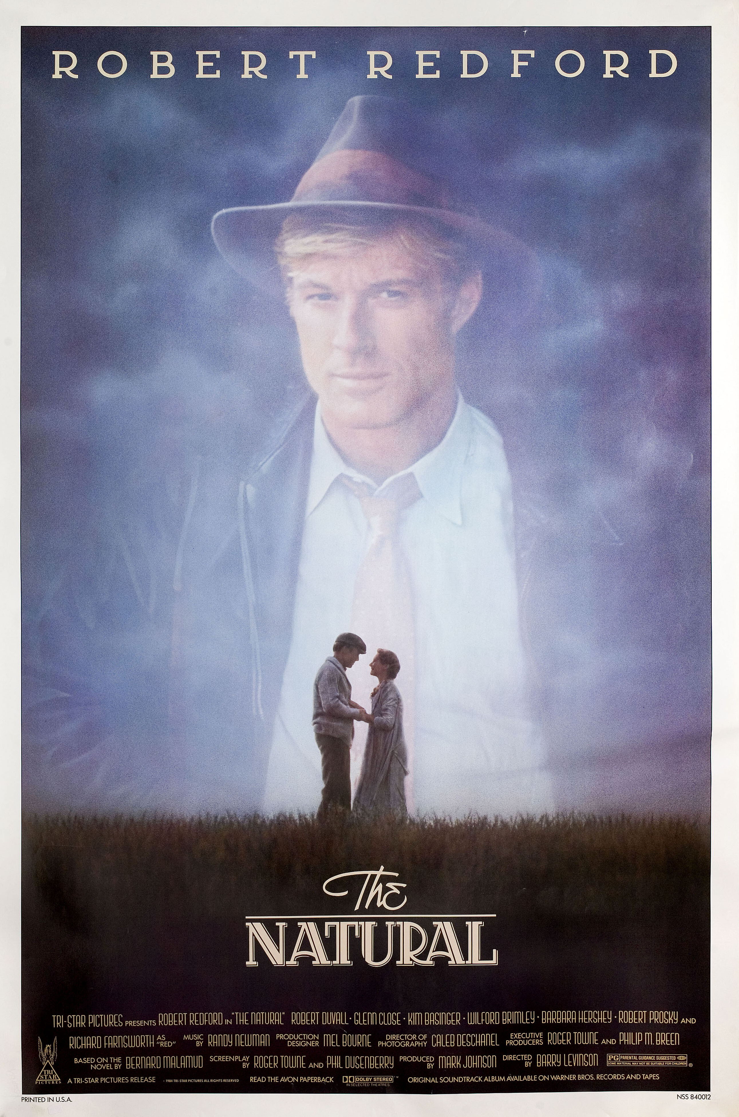 Самородок (The Natural, 1984), режиссёр Барри Левинсон, американский постер к фильму, 1984 год