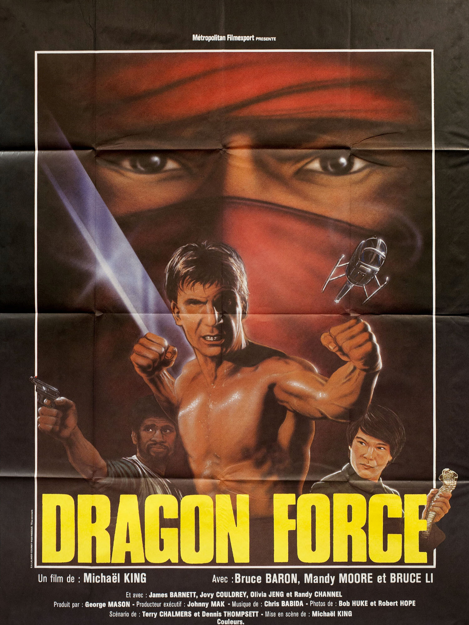 Сила дракона (Dragon Force, 1982), режиссёр Ки-Нам Нам, французский постер к фильму, автор Алекс Ма, 1982 год