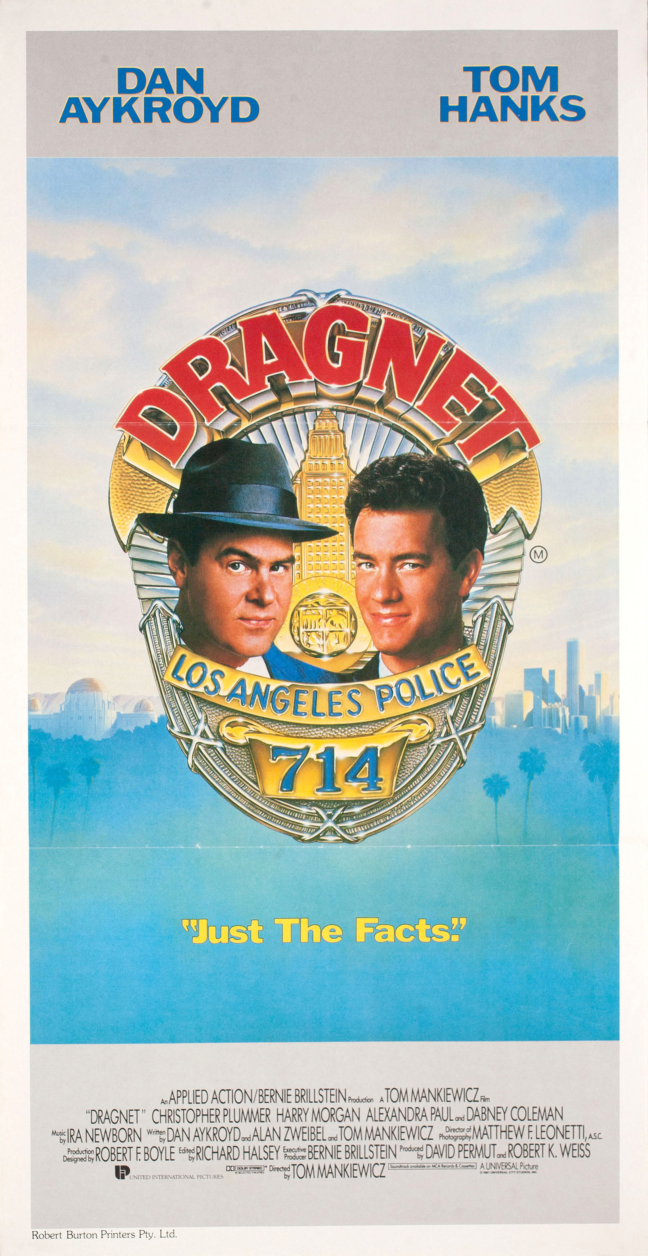 Сети зла (Dragnet, 1987), режиссёр Том Манкевич, австралийский постер к фильму, 1987 год