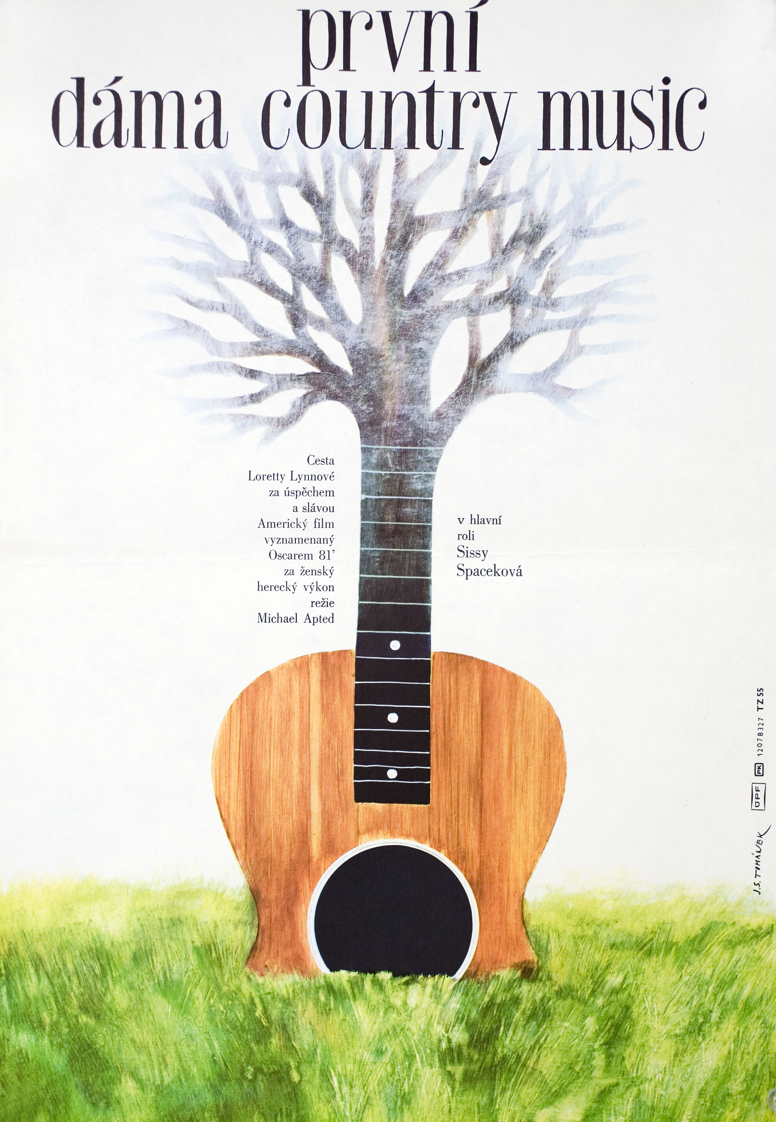Дочь шахтера (Coal Miners Daughter, 1980), режиссёр Майкл Эптед, чехословацкий постер к фильму, автор Ян С. Томанек, 1983 год