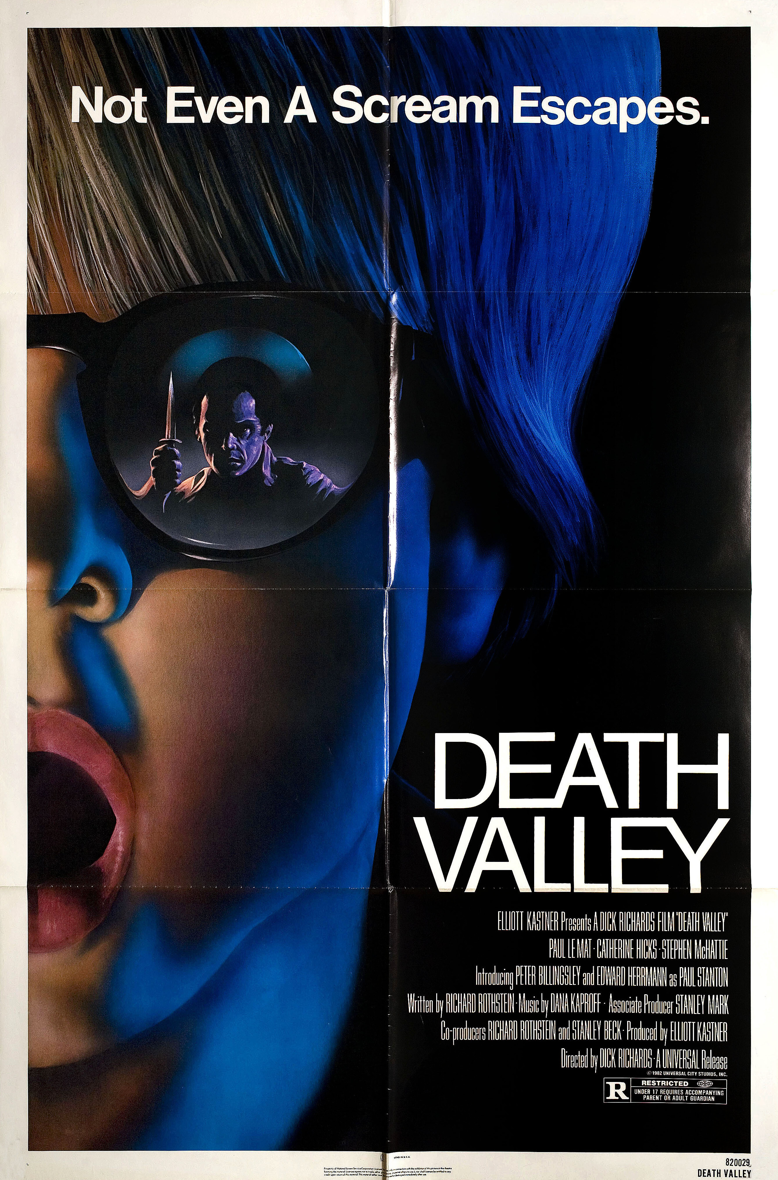 Долина Смерти (Death Valley, 1982), режиссёр Дик Ричардс, американский постер к фильму, 1982 год