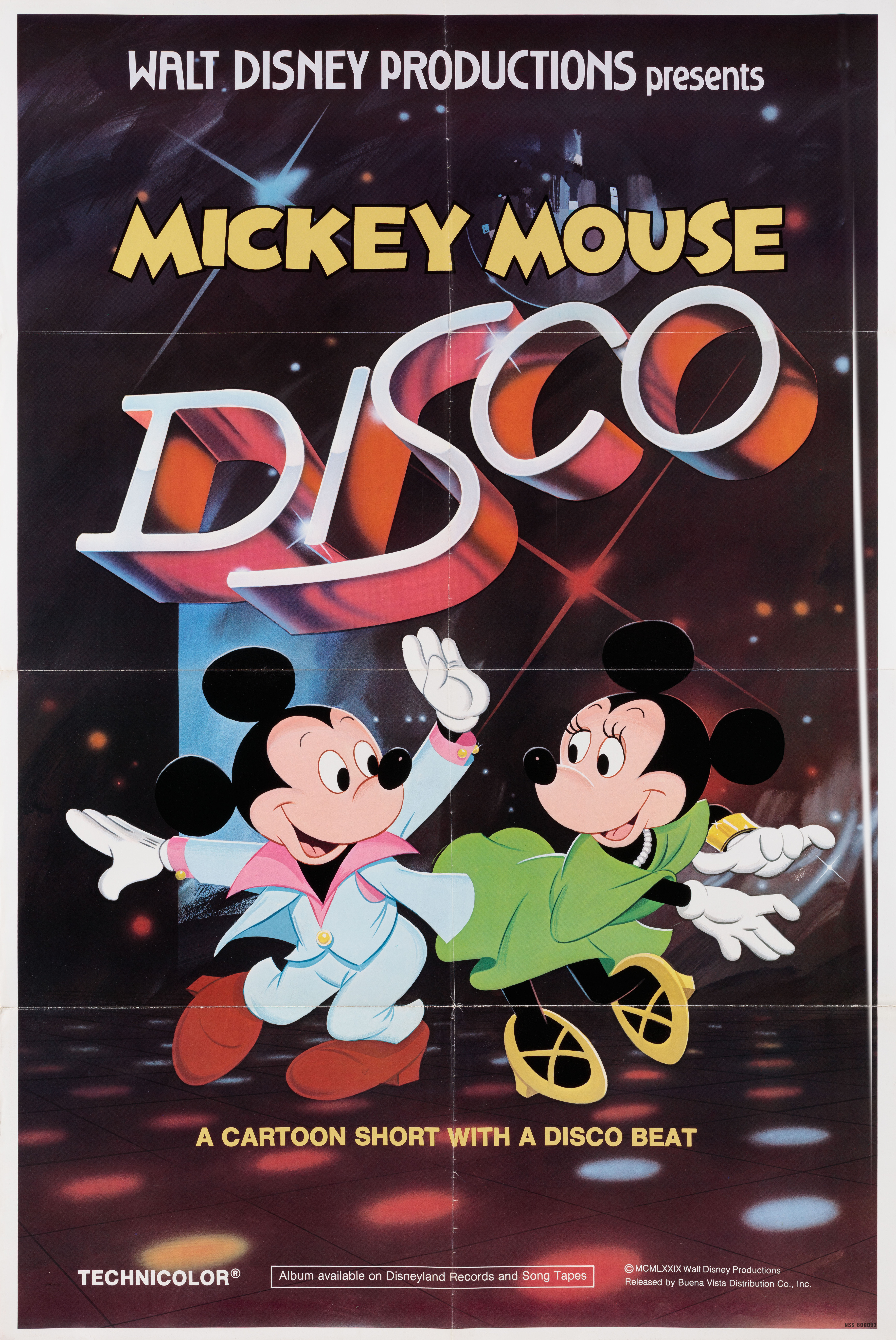 Дискотека Микки Мауса (Mickey Mouse Disco, 1980), режиссёр Норман Фергюсон, американский постер к фильму, 1980 год