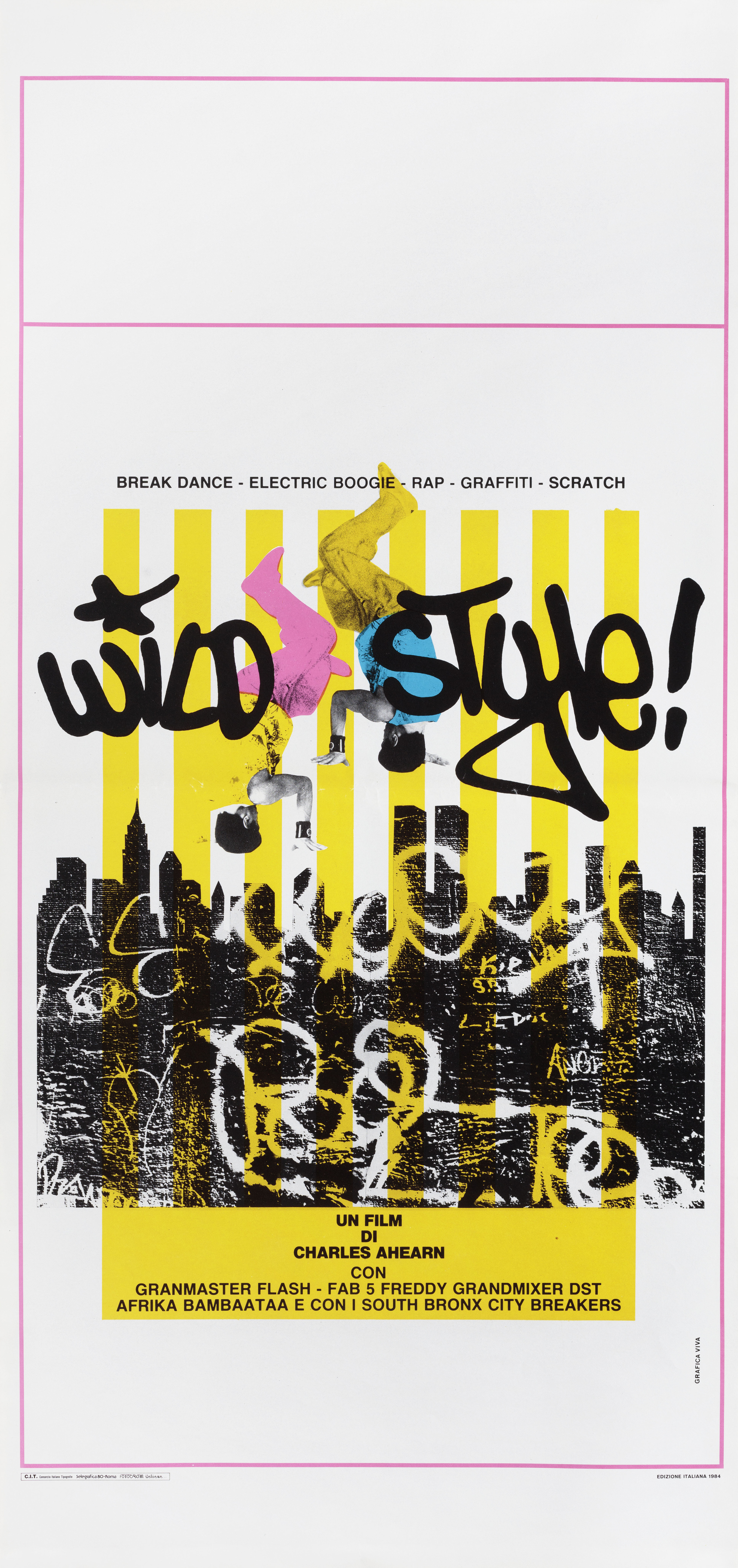 Дикий стиль (Wild Style, 1983), режиссёр Чарли Ахерн, итальянский постер к фильму, 1984 год