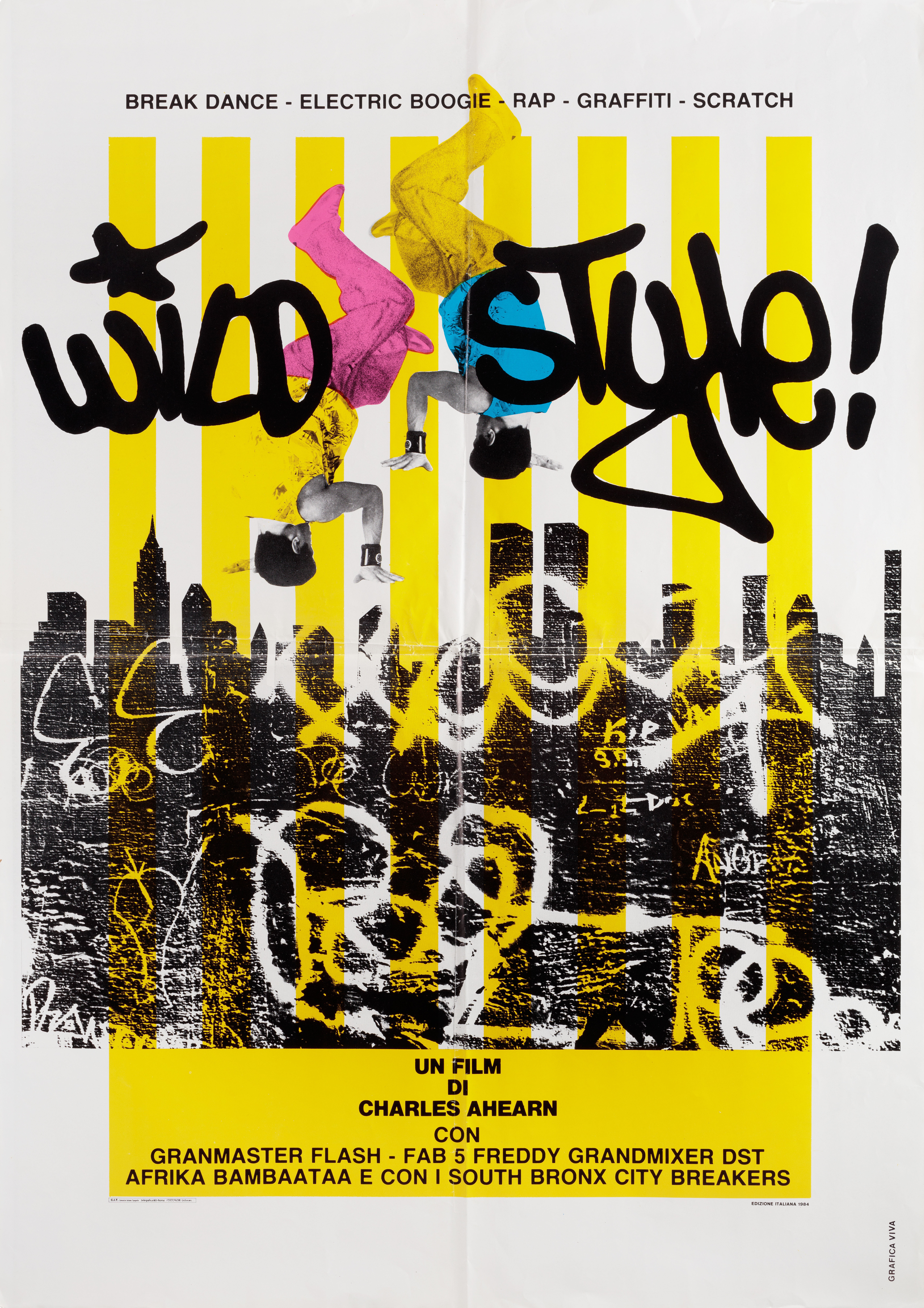 Дикий стиль (Wild Style, 1983), режиссёр Чарли Эхерн, итальянский постер к фильму, 1984 год (1)