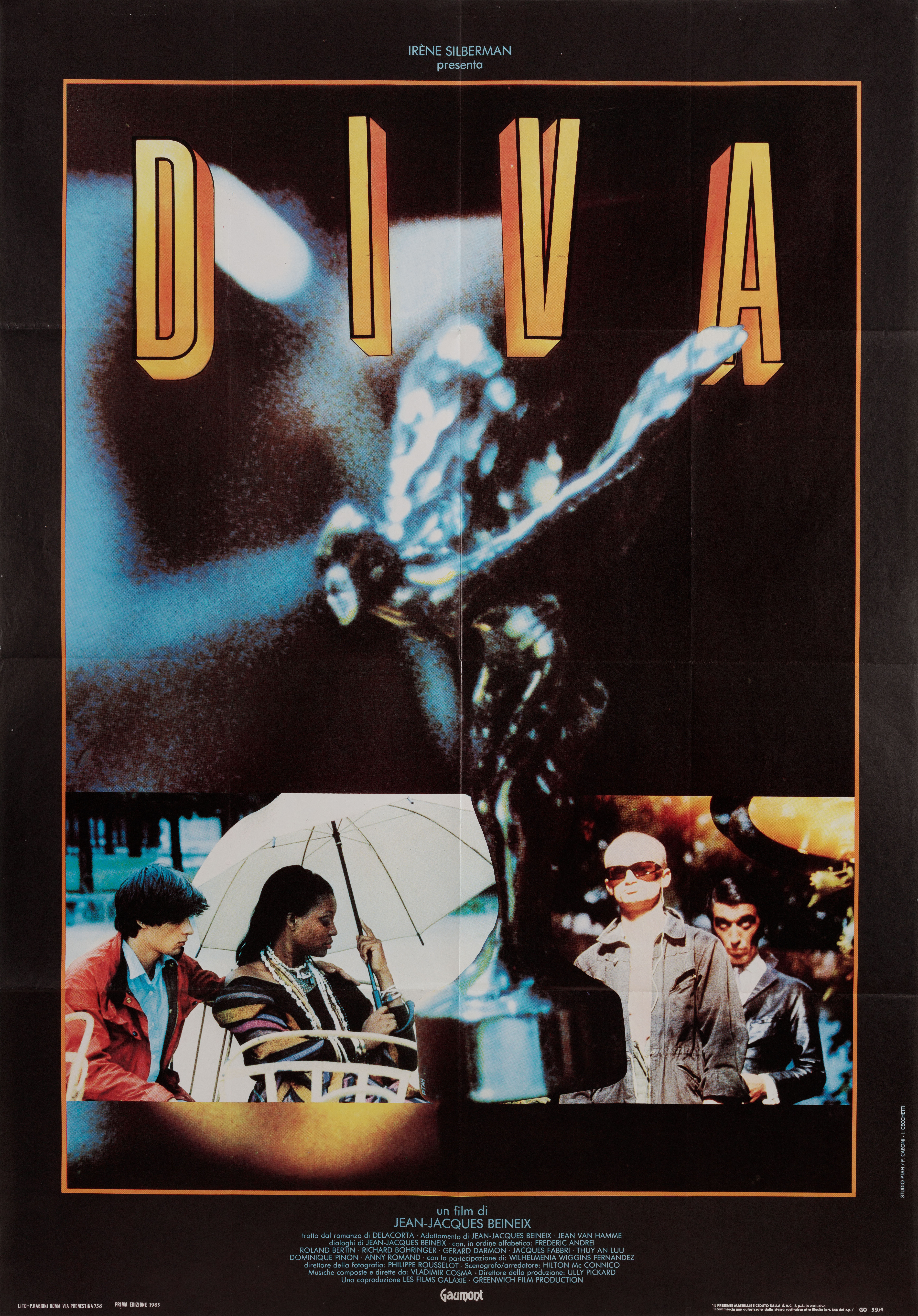 Дива (Diva, 1981), режиссёр Жан-Жак Бенекс, итальянский постер к фильму, 1983 год