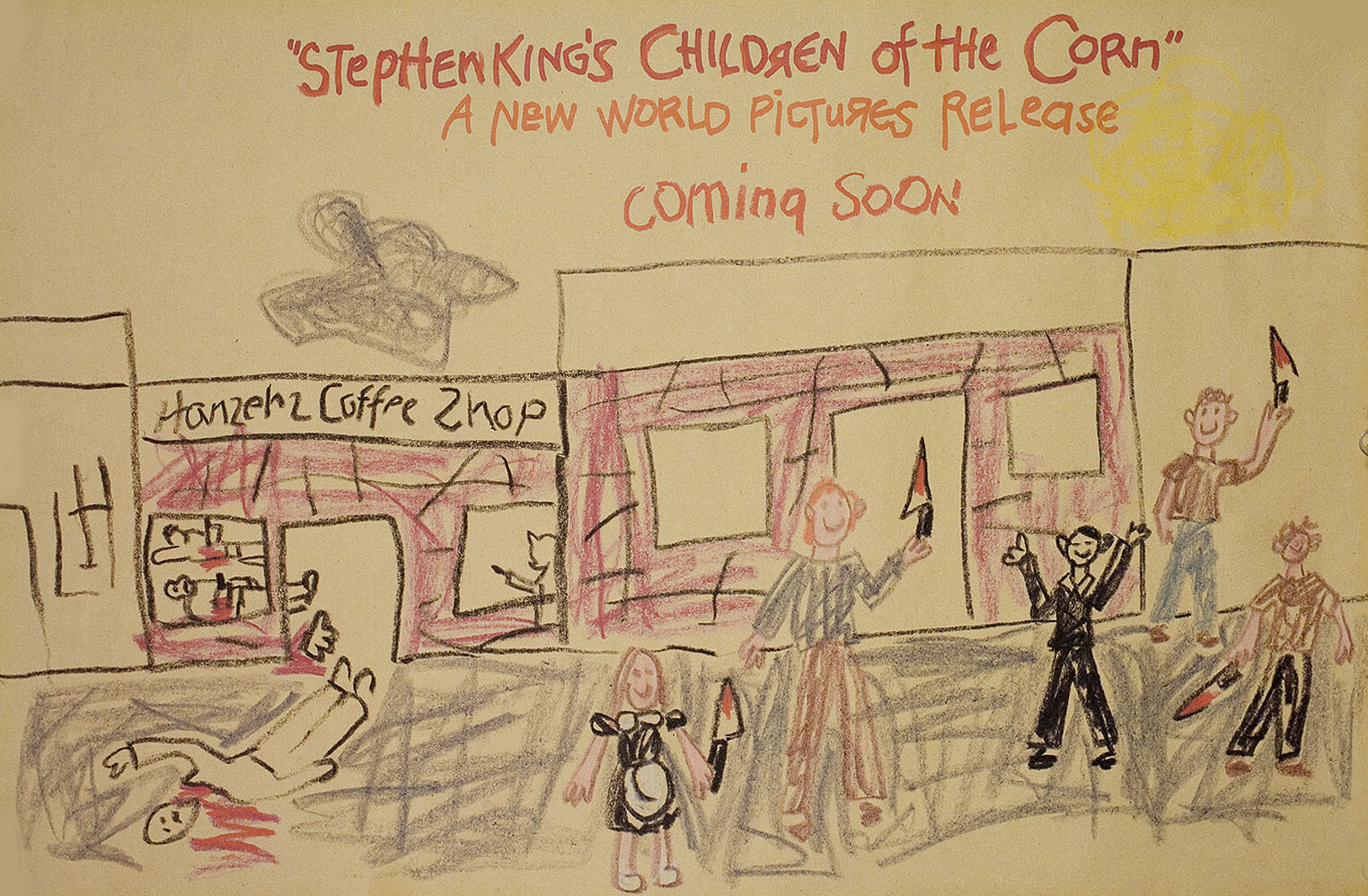 Дети кукурузы (Children of the Corn, 1984), режиссёр Фриц Кирш, американский постер к фильму, 1984 год