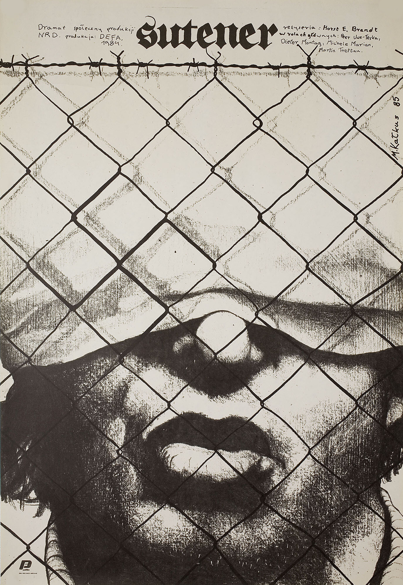 Сутенер (Der Lude, 1984), режиссёр Хорст Э. Брандт, польский постер к фильму, автор Мачей Калкус, 1985 год