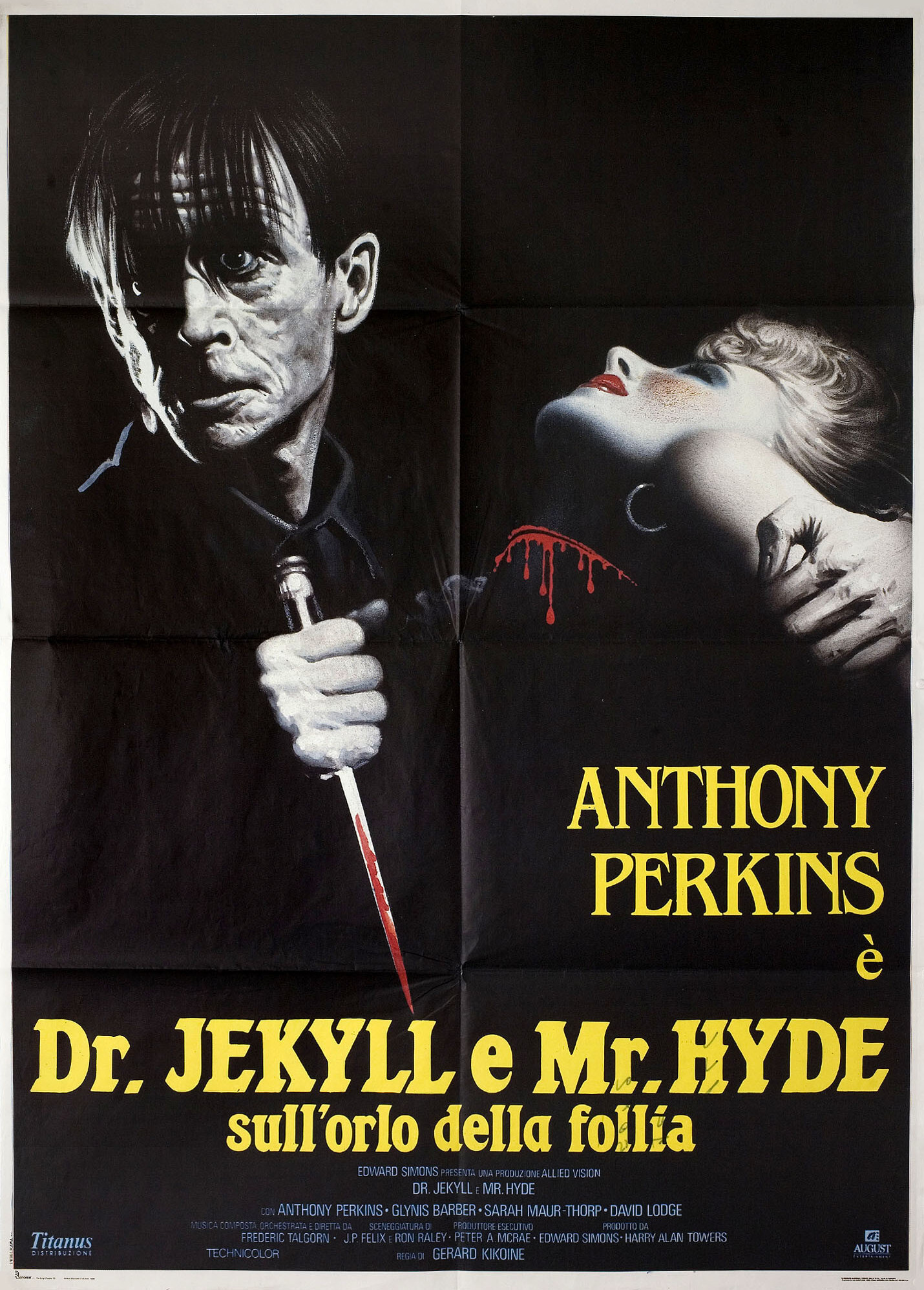 На грани безумия (Edge of Sanity, 1989), режиссёр Жерар Кикоин, итальянский постер к фильму, 1989 год