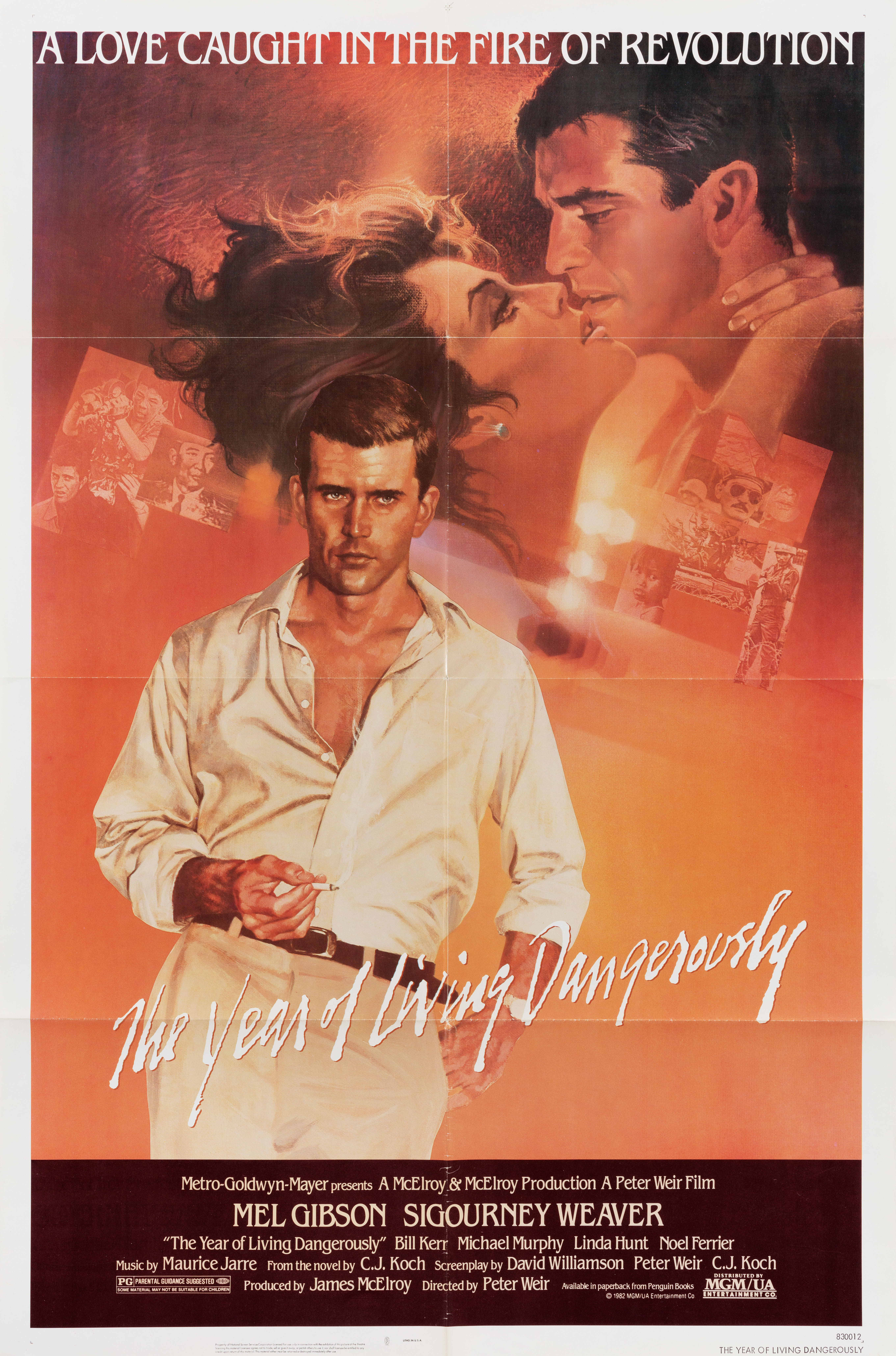 Год, опасный для жизни (The Year of Living Dangerously, 1982), режиссёр Питер Уир, американский постер к фильму, автор Боб Пик, Кевин Стэплтон, 1983 год