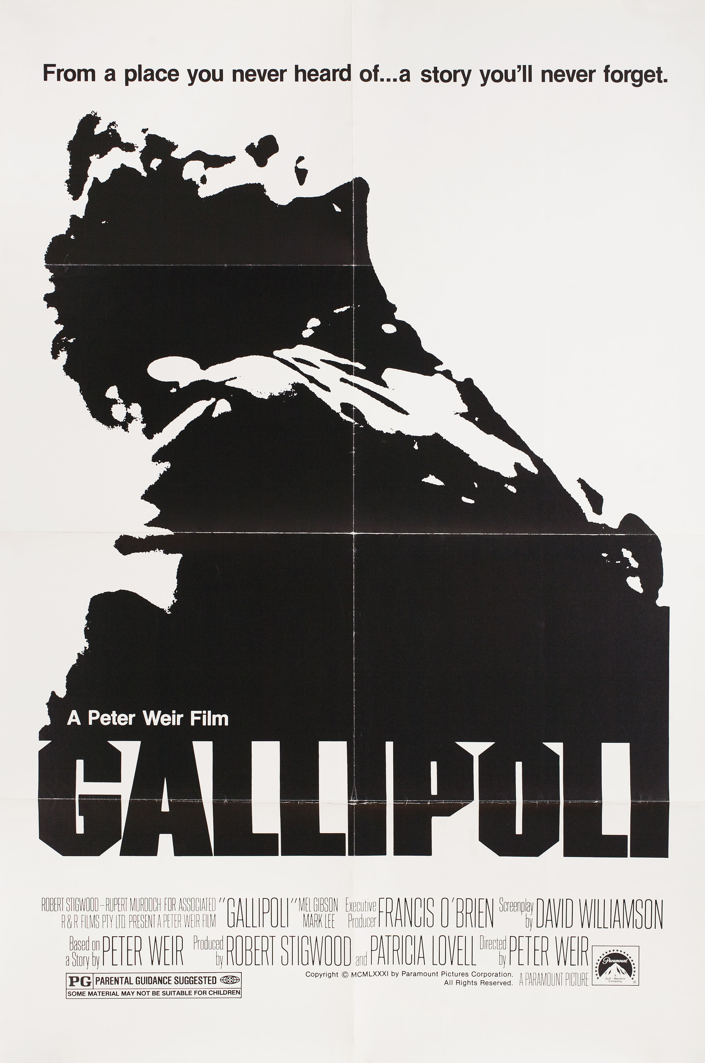 Галлиполи (Gallipoli, 1981), режиссёр Питер Вейр, американский постер к фильму, 1981 год