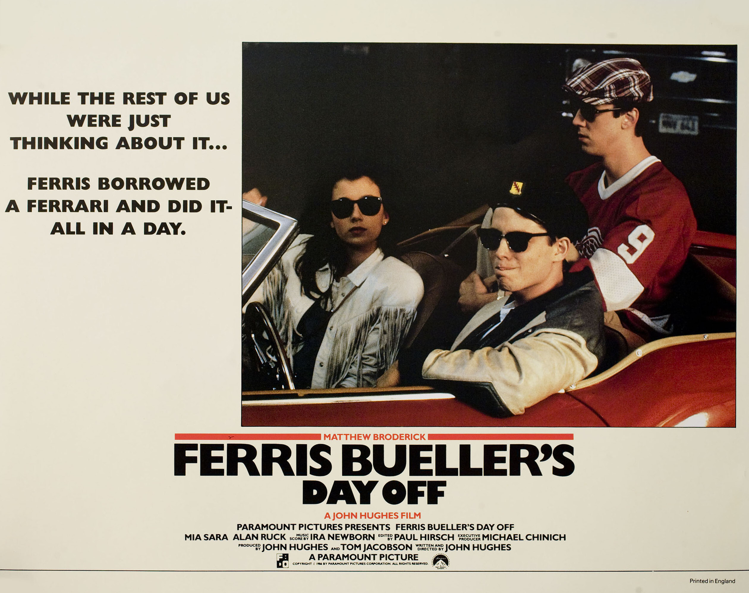 Выходной день Ферриса Бьюллера (Ferris Buellers Day Off, 1986), режиссёр Джон Хьюз, британский постер к фильму, 1986 год (3)