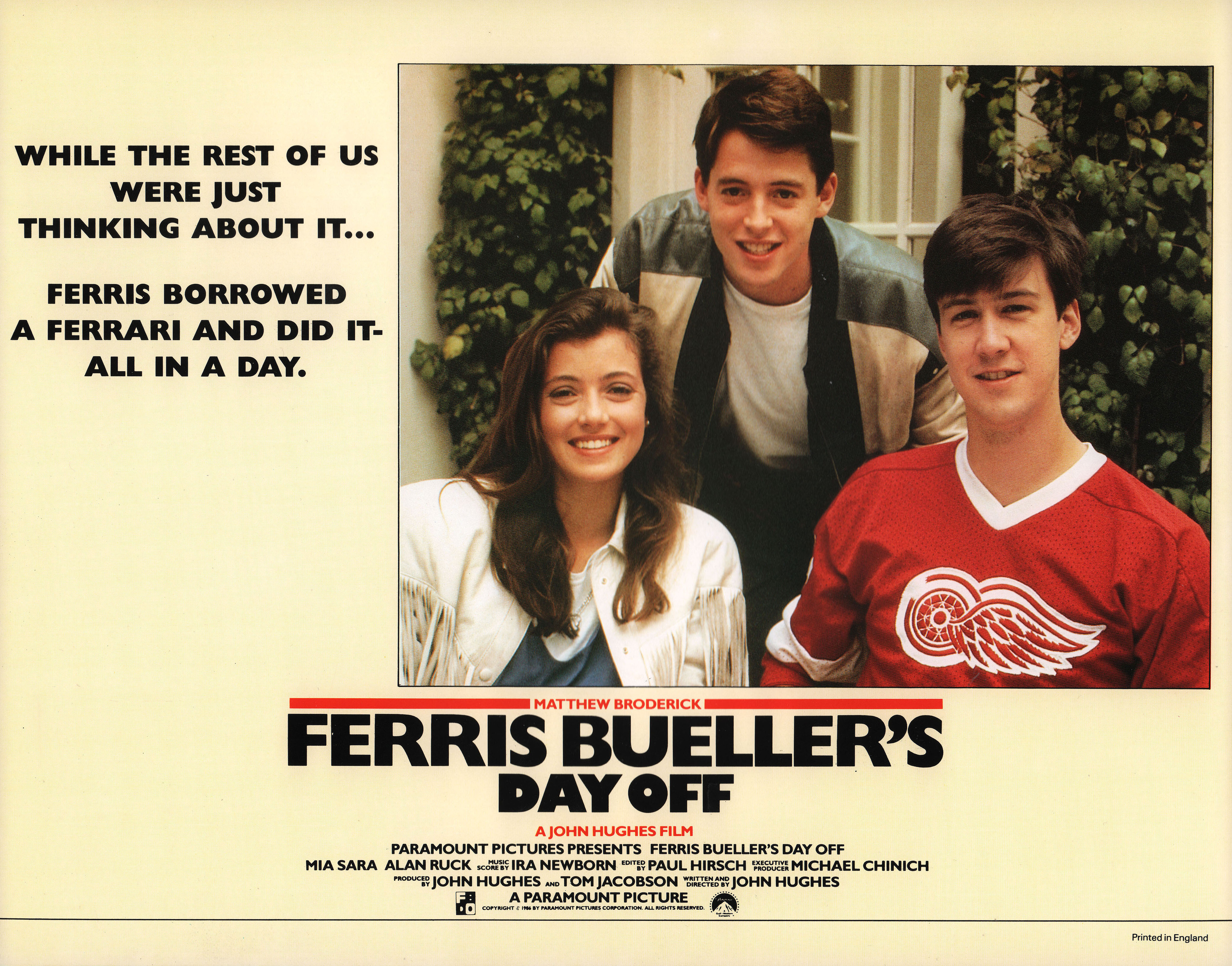Выходной день Ферриса Бьюллера (Ferris Buellers Day Off, 1986), режиссёр Джон Хьюз, британский постер к фильму, 1986 год (1)
