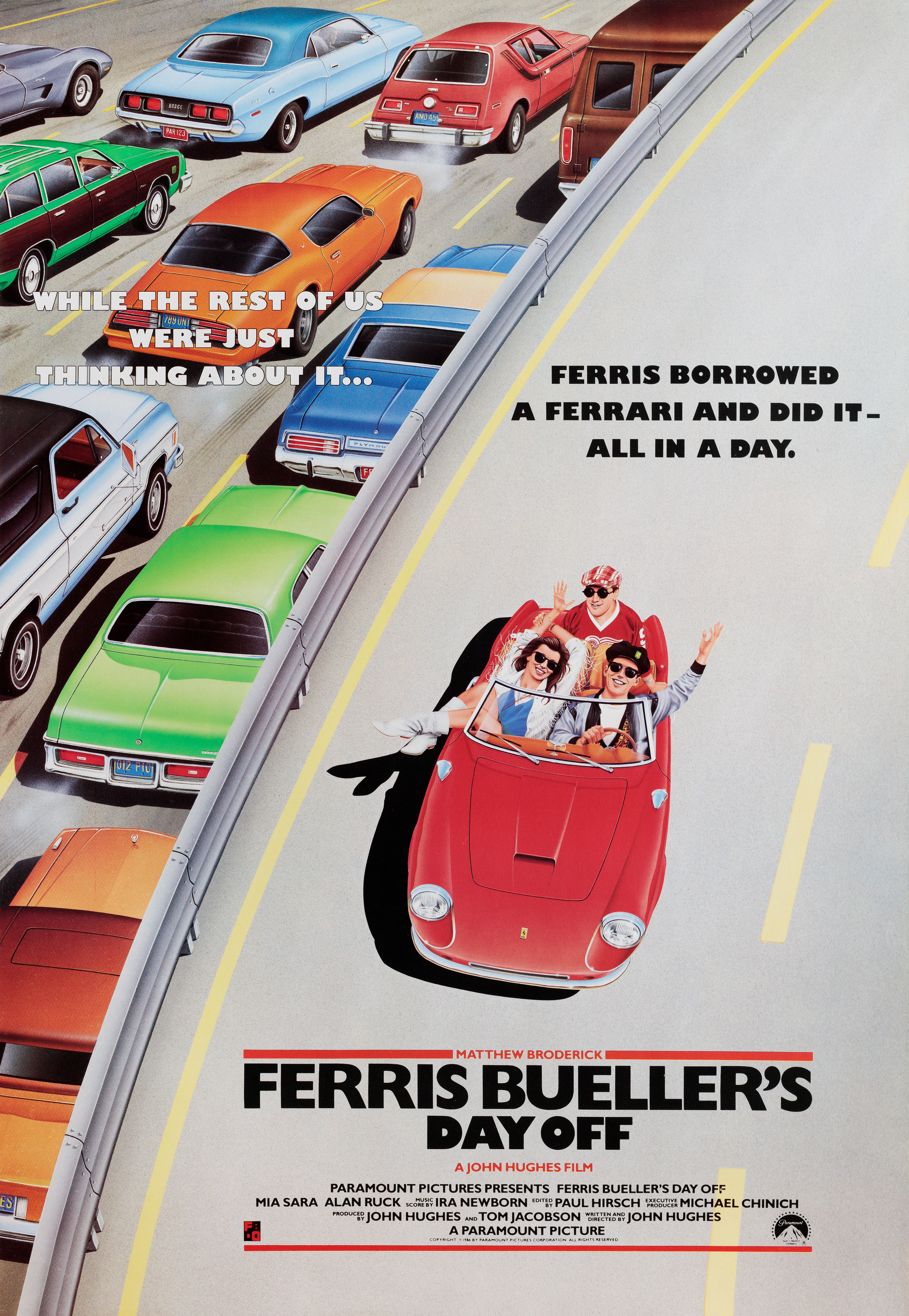 Выходной день Ферриса Бьюллера (Ferris Buellers Day Off, 1986), режиссёр Джон Хьюз, американский постер к фильму, 1986 год (3)