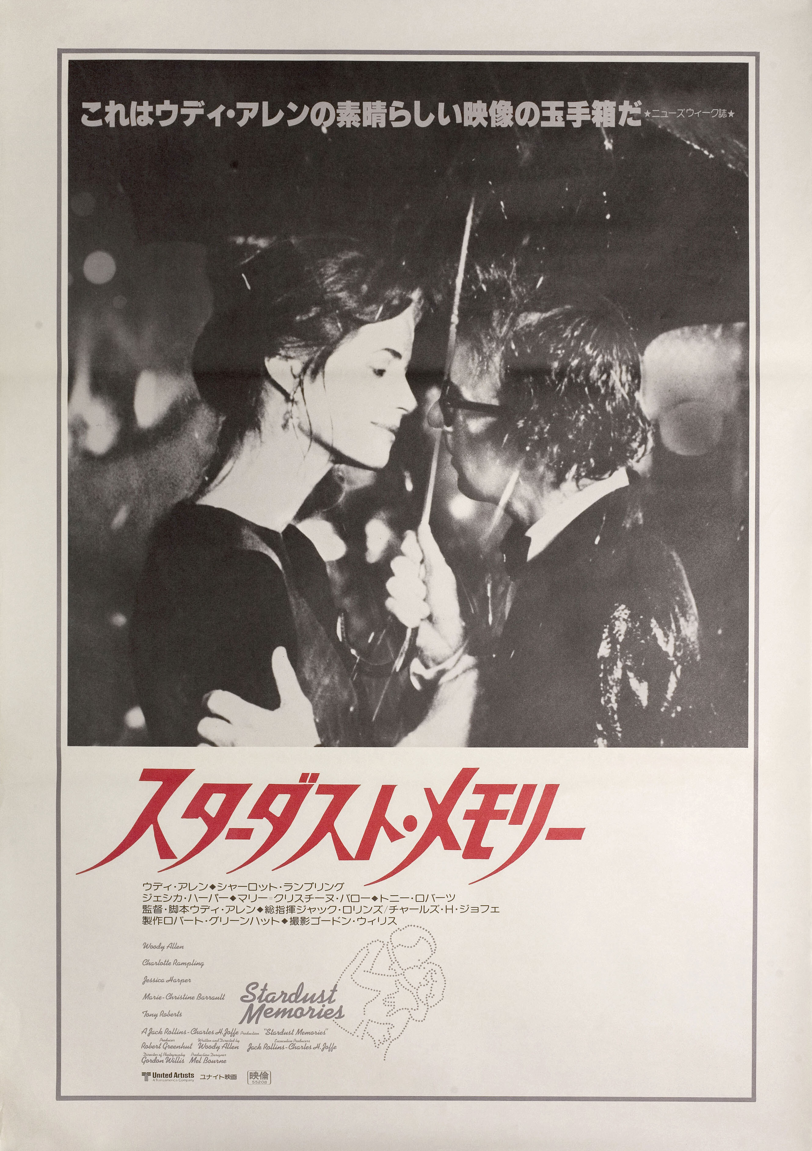 Звездные воспоминания (Stardust Memories, 1980), режиссёр Вуди Аллен, японский постер к фильму, 1983 год