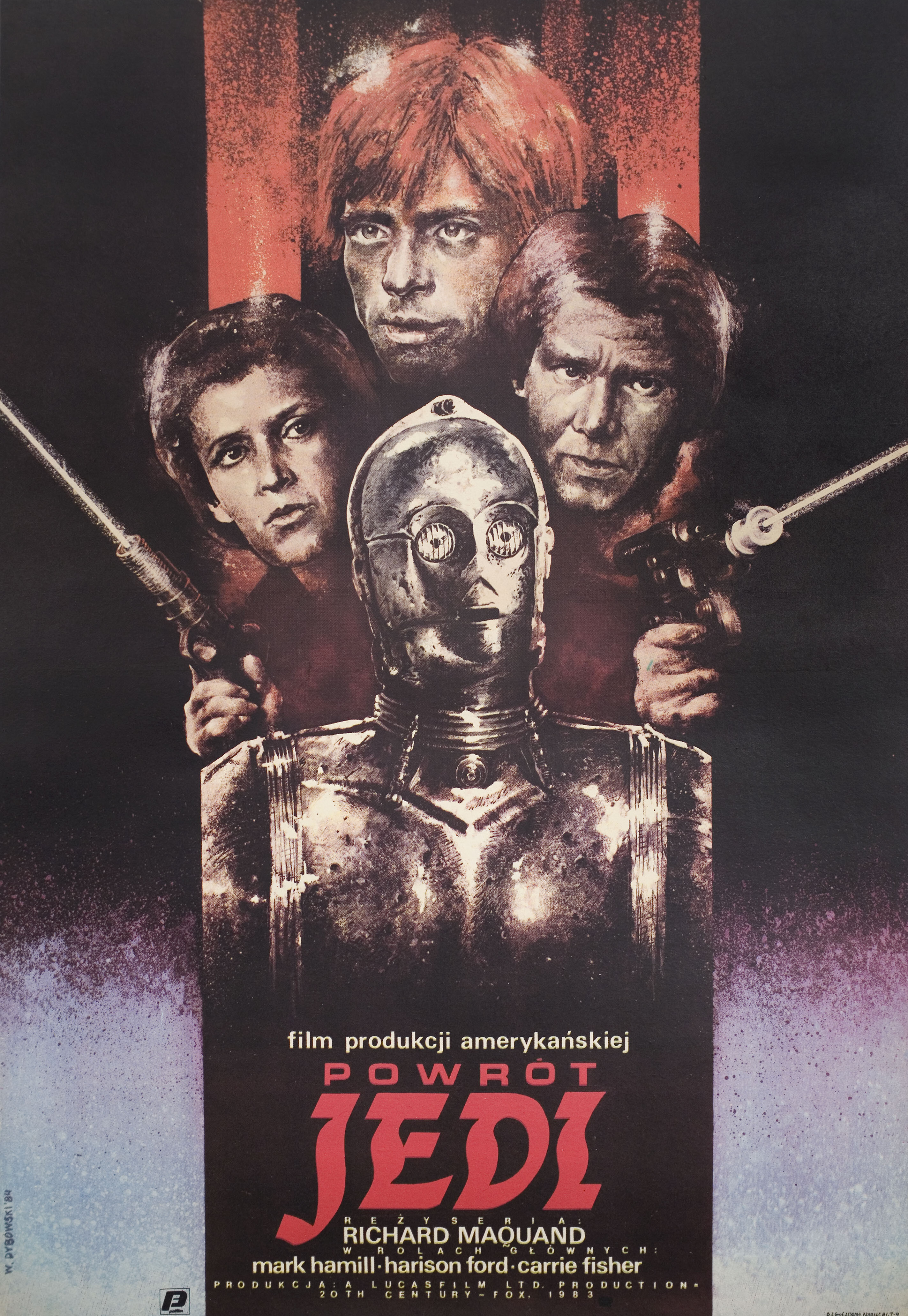 Звёздные войны: Эпизод 6 – Возвращение Джедая (Return of the Jedi, 1983), режиссёр Ричард Маркуанд, польский постер к фильму, 1984 год