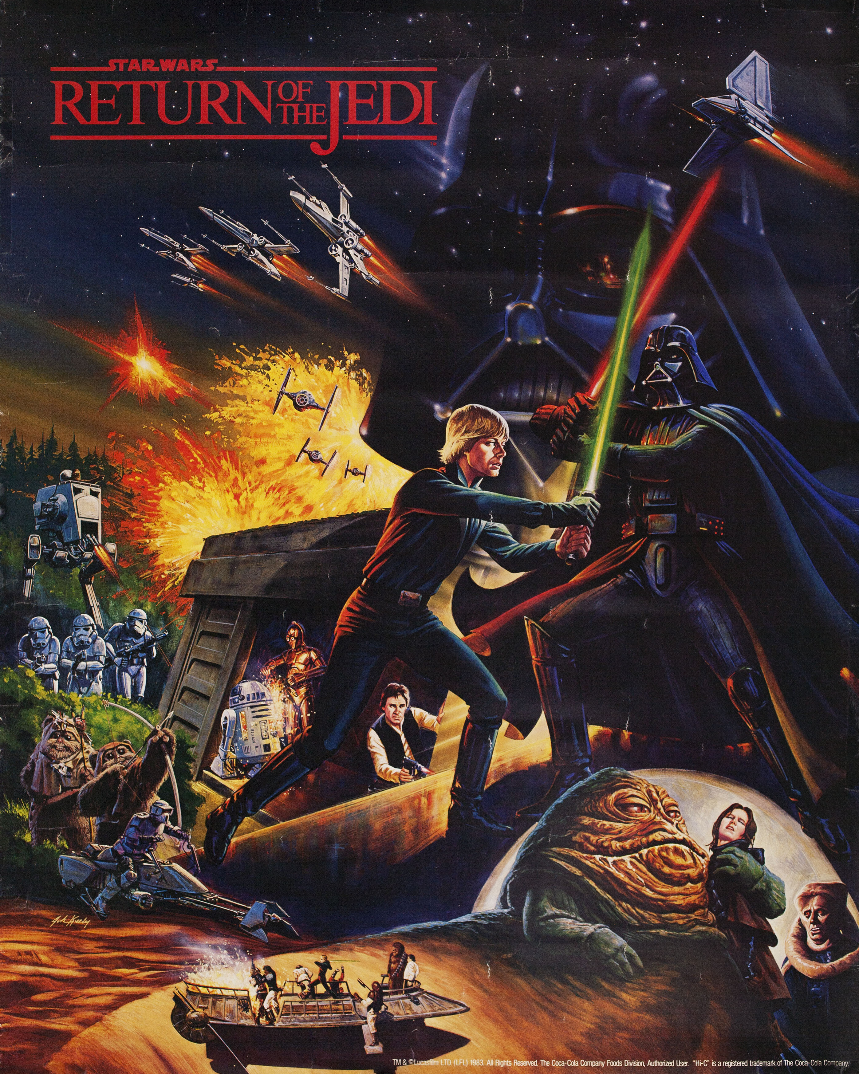 Звёздные войны: Эпизод 6 – Возвращение Джедая (Return of the Jedi, 1983), режиссёр Ричард Маркуанд, американский постер к фильму, 1983 год (5)