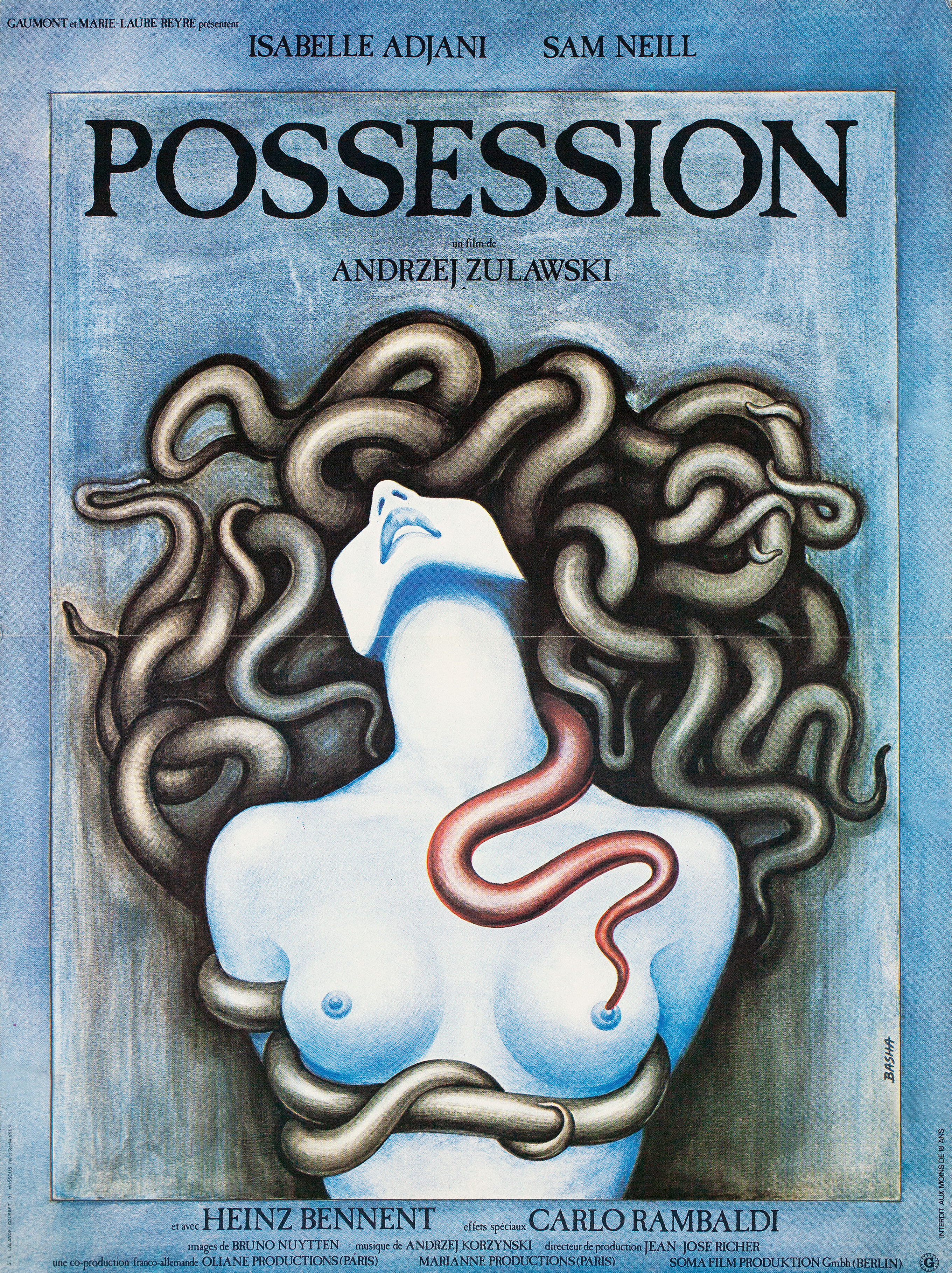 Одержимая (Possession, 1981), режиссёр Анджей Жулавский, французский постер к фильму, автор Барбара Барановска, 1981 год
