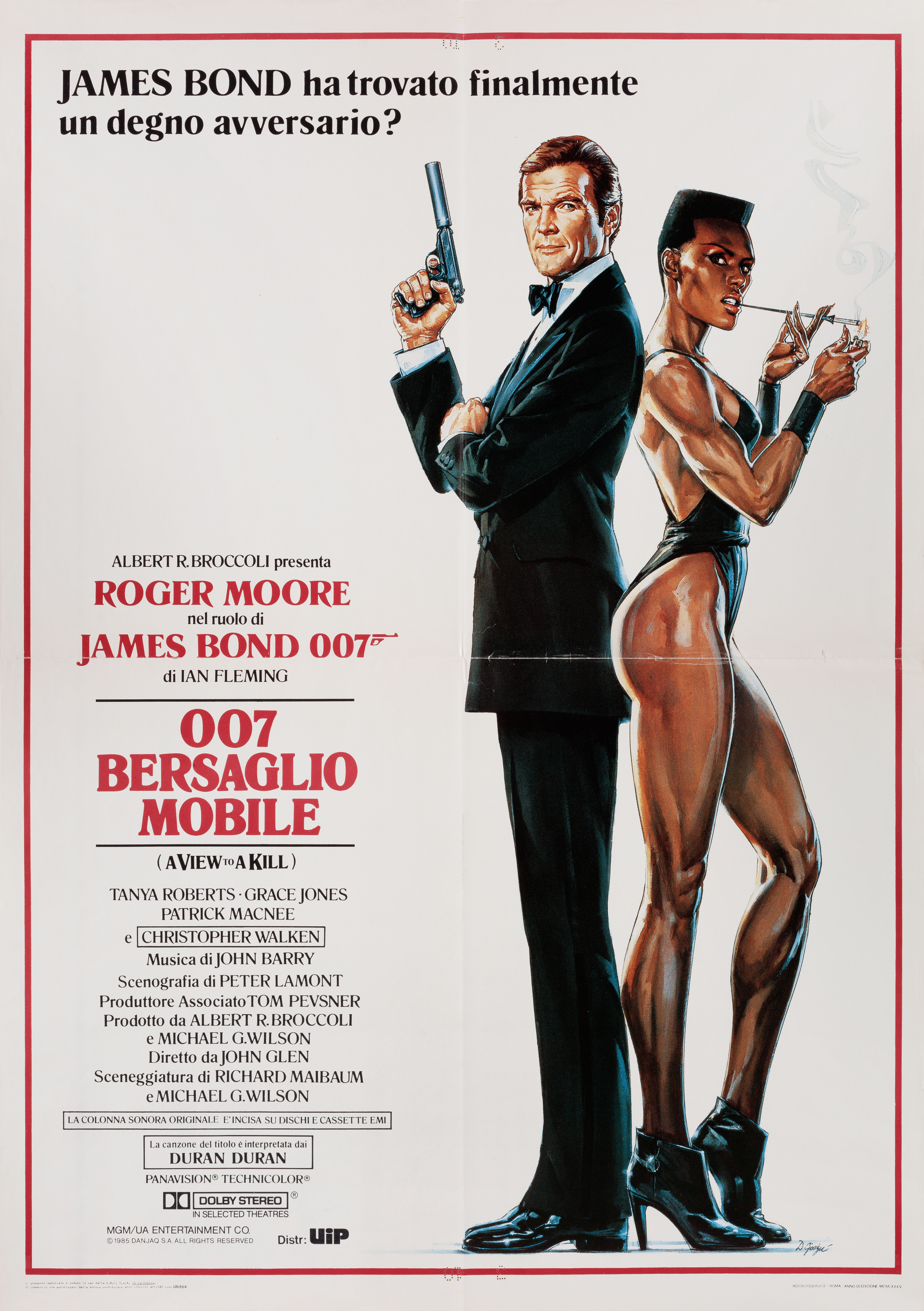 Вид на убийство (A View to a Kill, 1985), режиссёр Джон Глен, итальянский постер к фильму, 1985 год