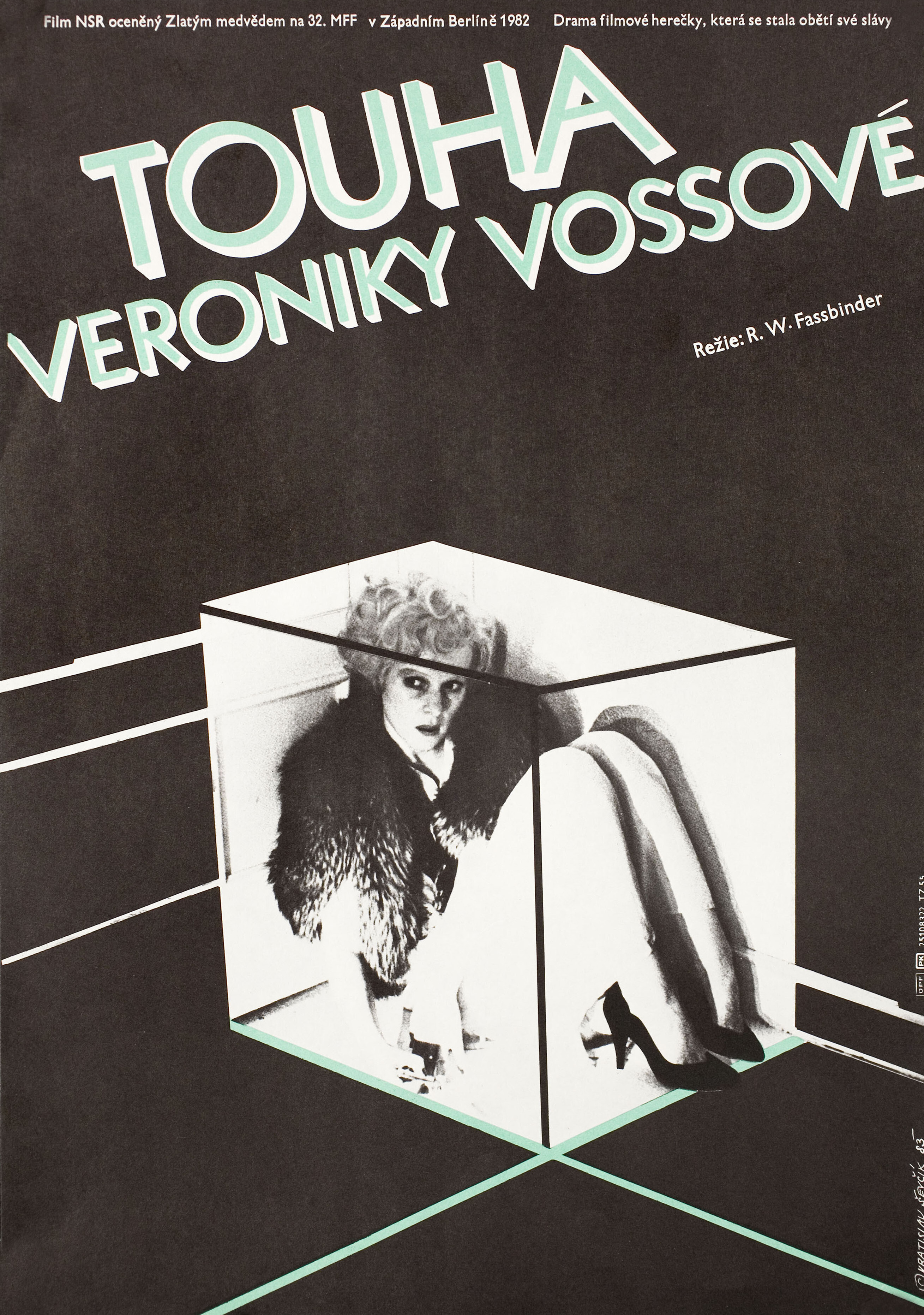 Тоска Вероники Фосс (Veronika Voss, 1982), режиссёр Райнер Вернер Фассбиндер, чехословацкий постер к фильму, автор Вратислав Шевчик, 1988 год