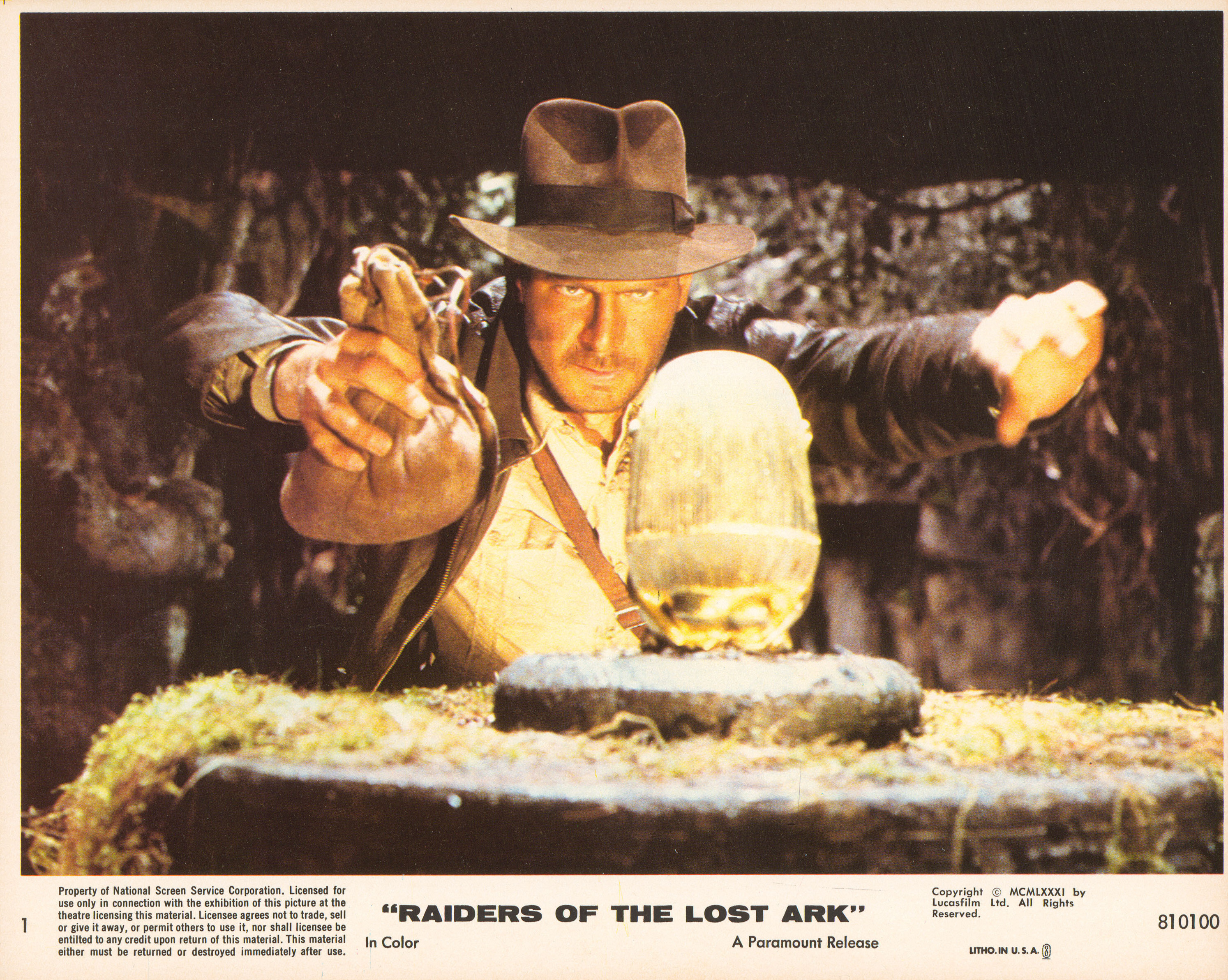 Индиана Джонс: В поисках утраченного ковчега (Raiders of the Lost Ark, 1981), режиссёр Стивен Спилберг, американский постер к фильму, 1981 год (3)