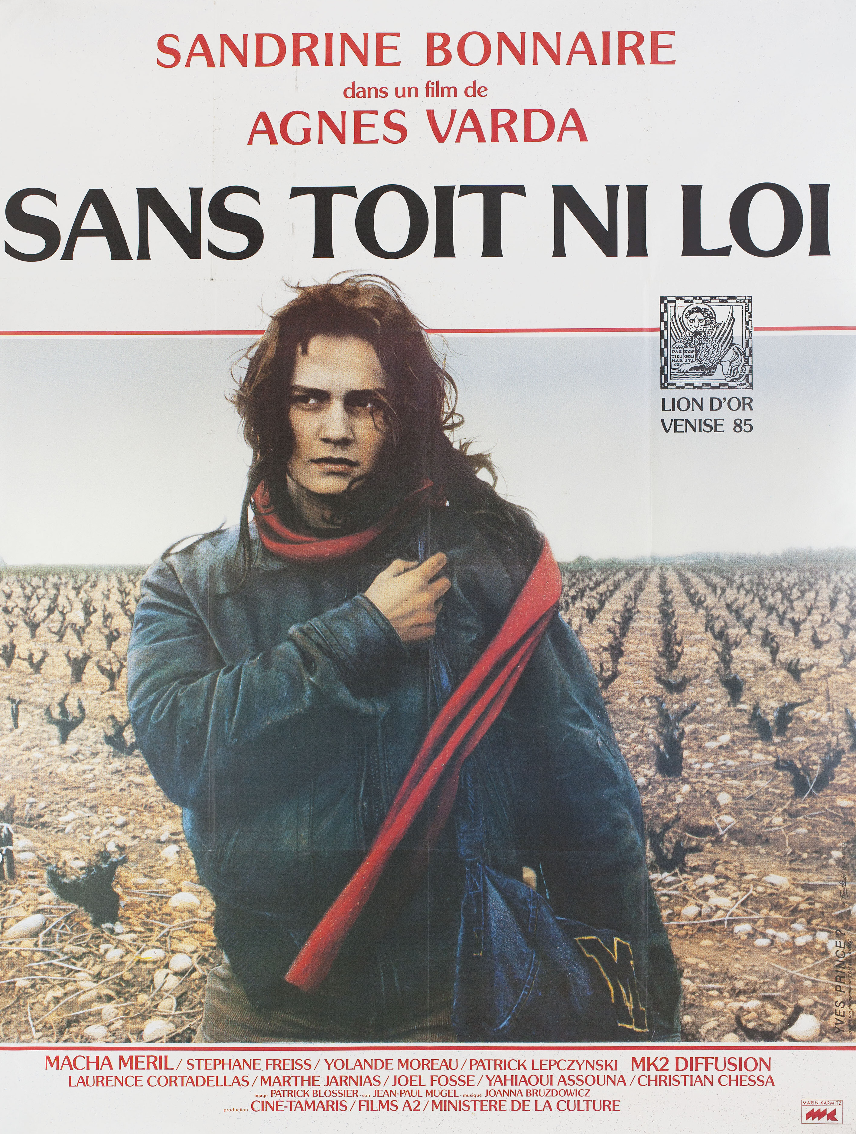 Без крыши, вне закона (Sans toit ni loi, 1985), режиссёр Аньес Варда, французский постер к фильму, 1985 год