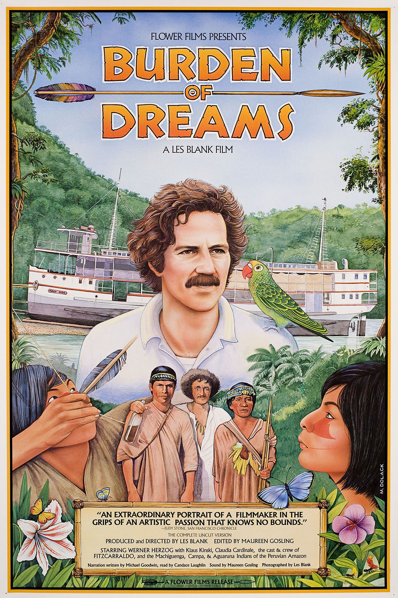 Бремя мечты (Burden of Dreams, 1982), режиссёр Лес Бланк, американский постер к фильму, автор Монте Долак, 1982 год