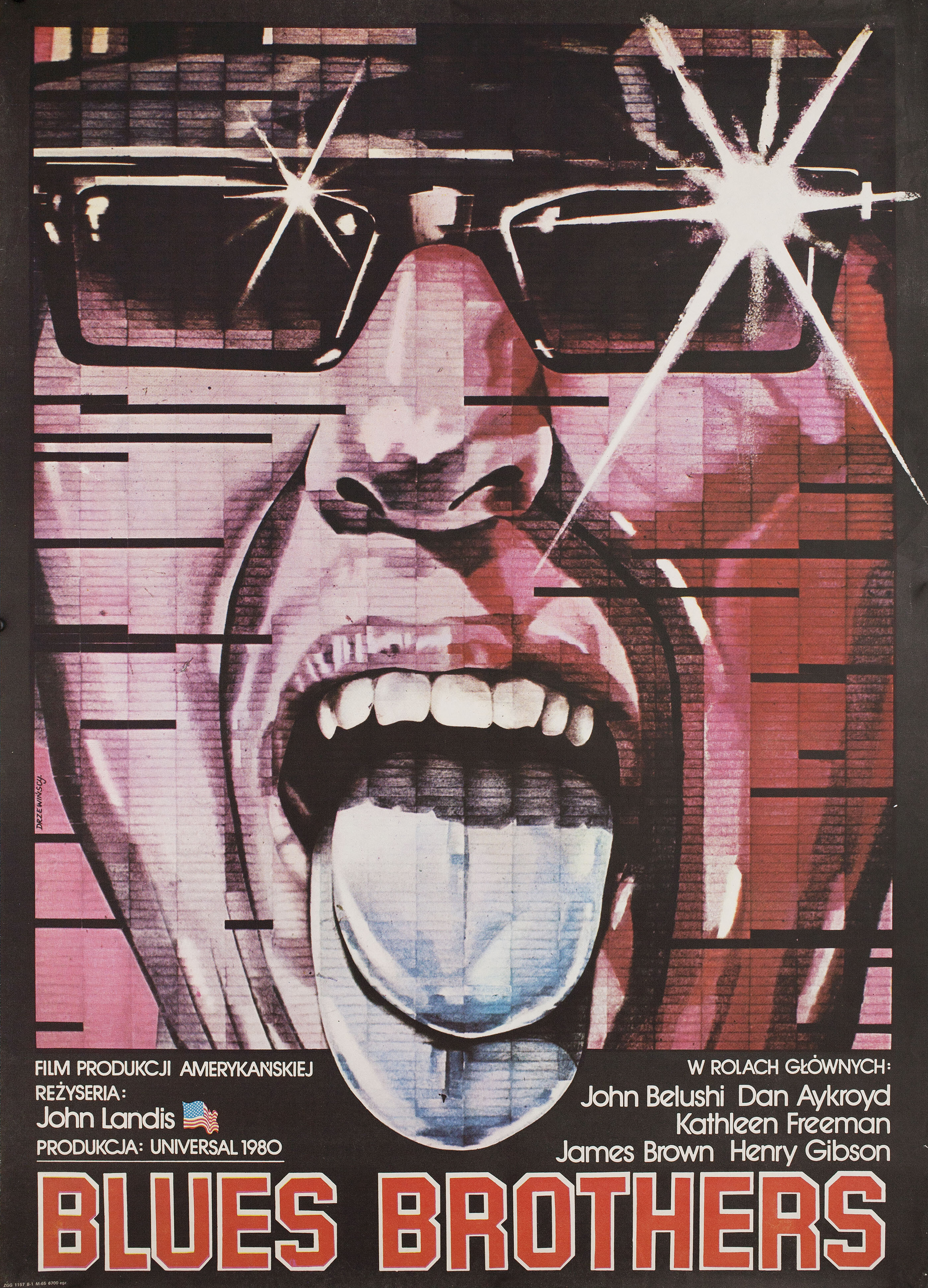 Братья Блюз (The Blues Brothers, 1980), режиссёр Джон Лэндис, польский постер к фильму, 1980 год
