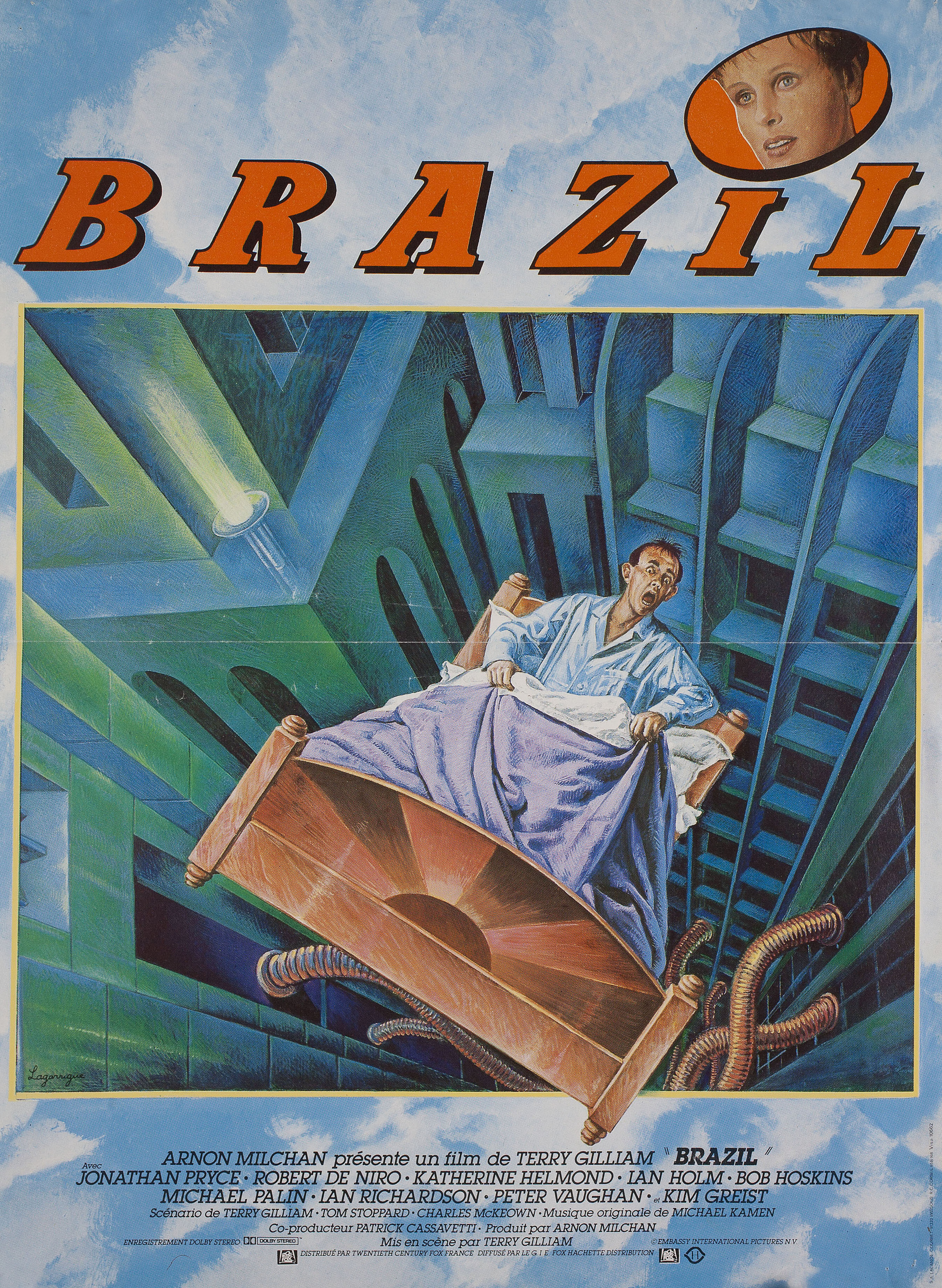 Бразилия (Brazil, 1985), режиссёр Терри Гиллиам, французский постер к фильму, 1985 год