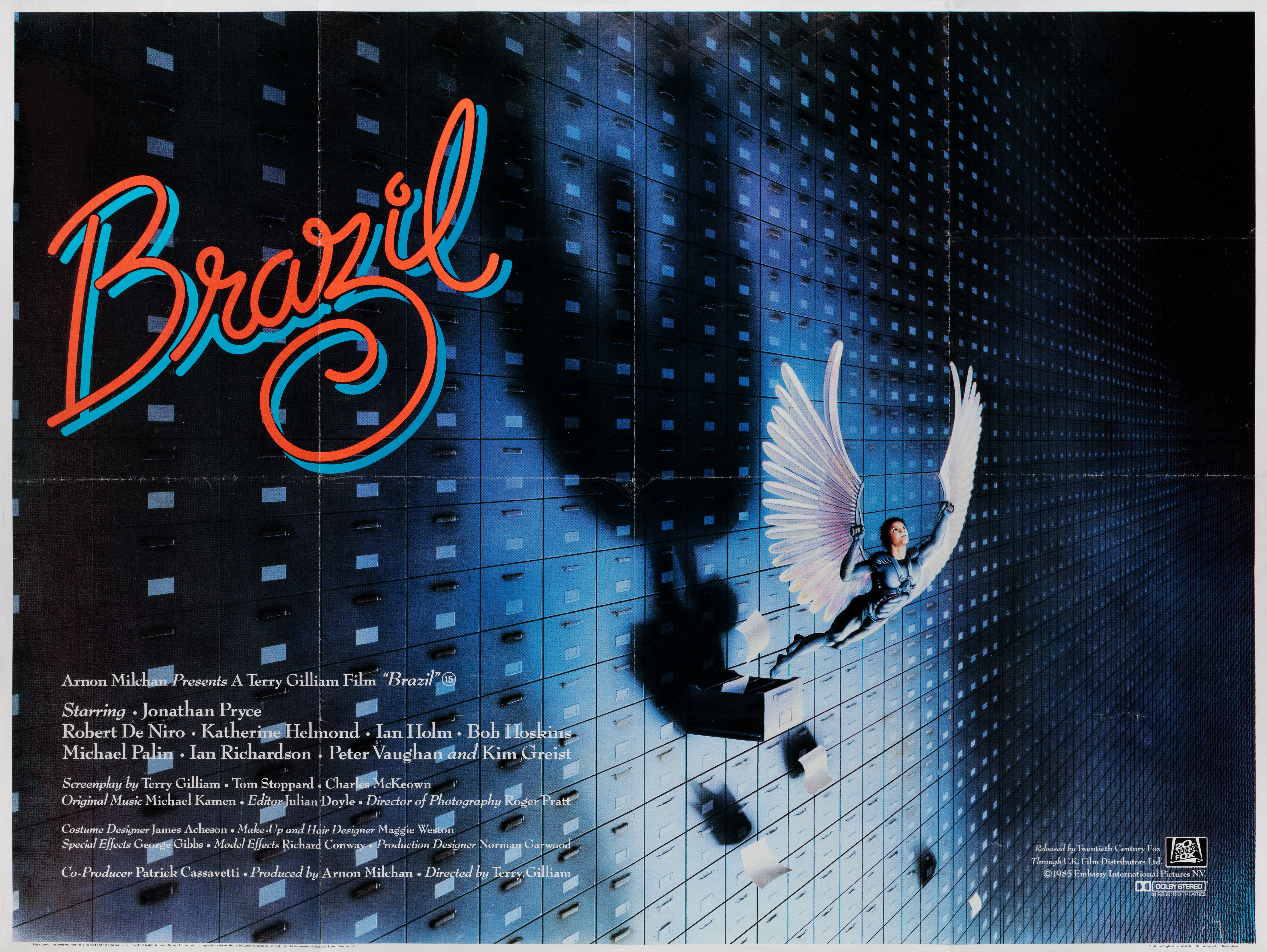 Бразилия (Brazil, 1985), режиссёр Терри Гиллиам, британский постер к фильму, 1985 год
