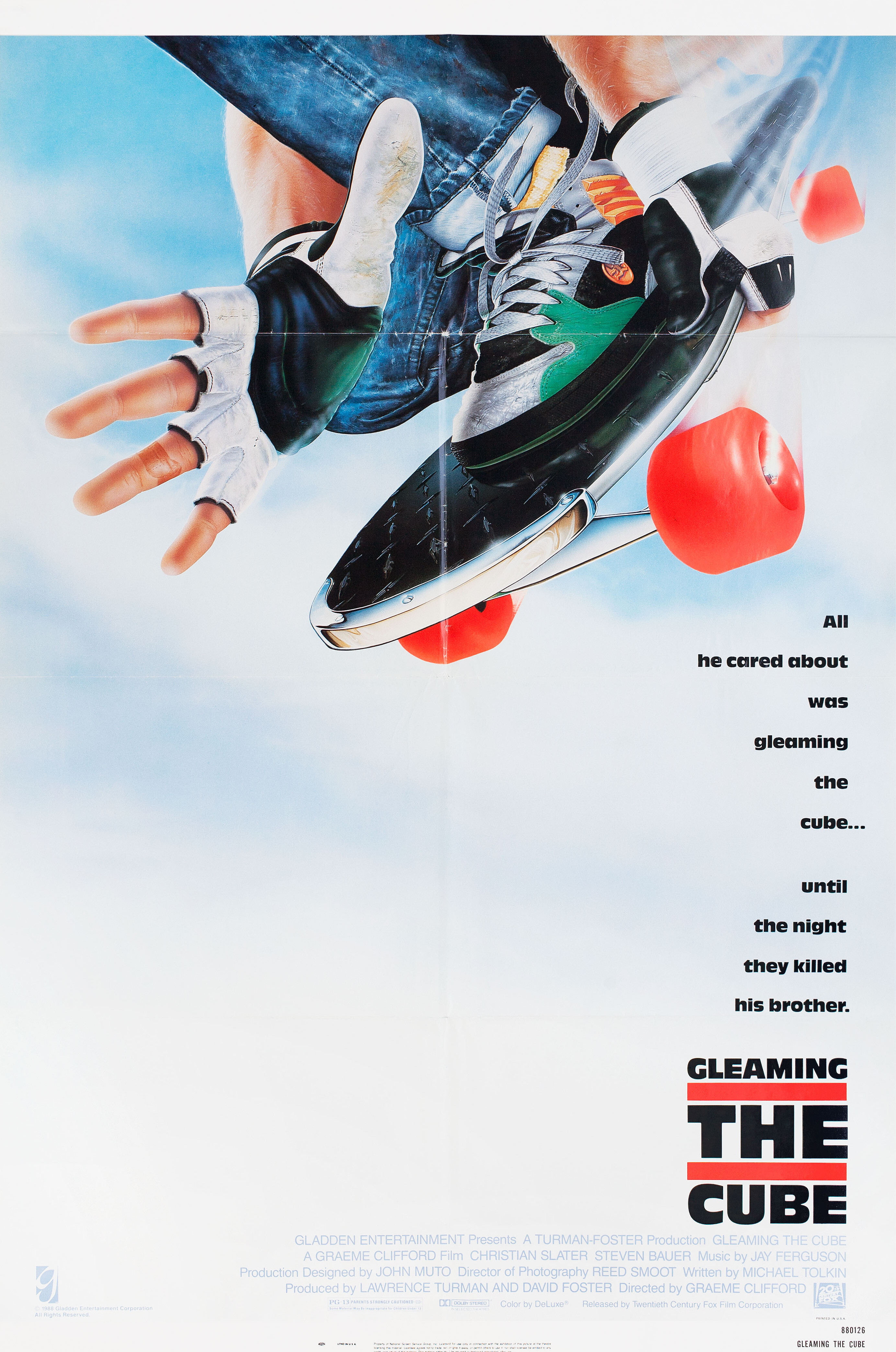 Достигая невозможного (Gleaming the Cube, 1989), режиссёр Грэм Клиффорд, американский постер к фильму, 1989 год