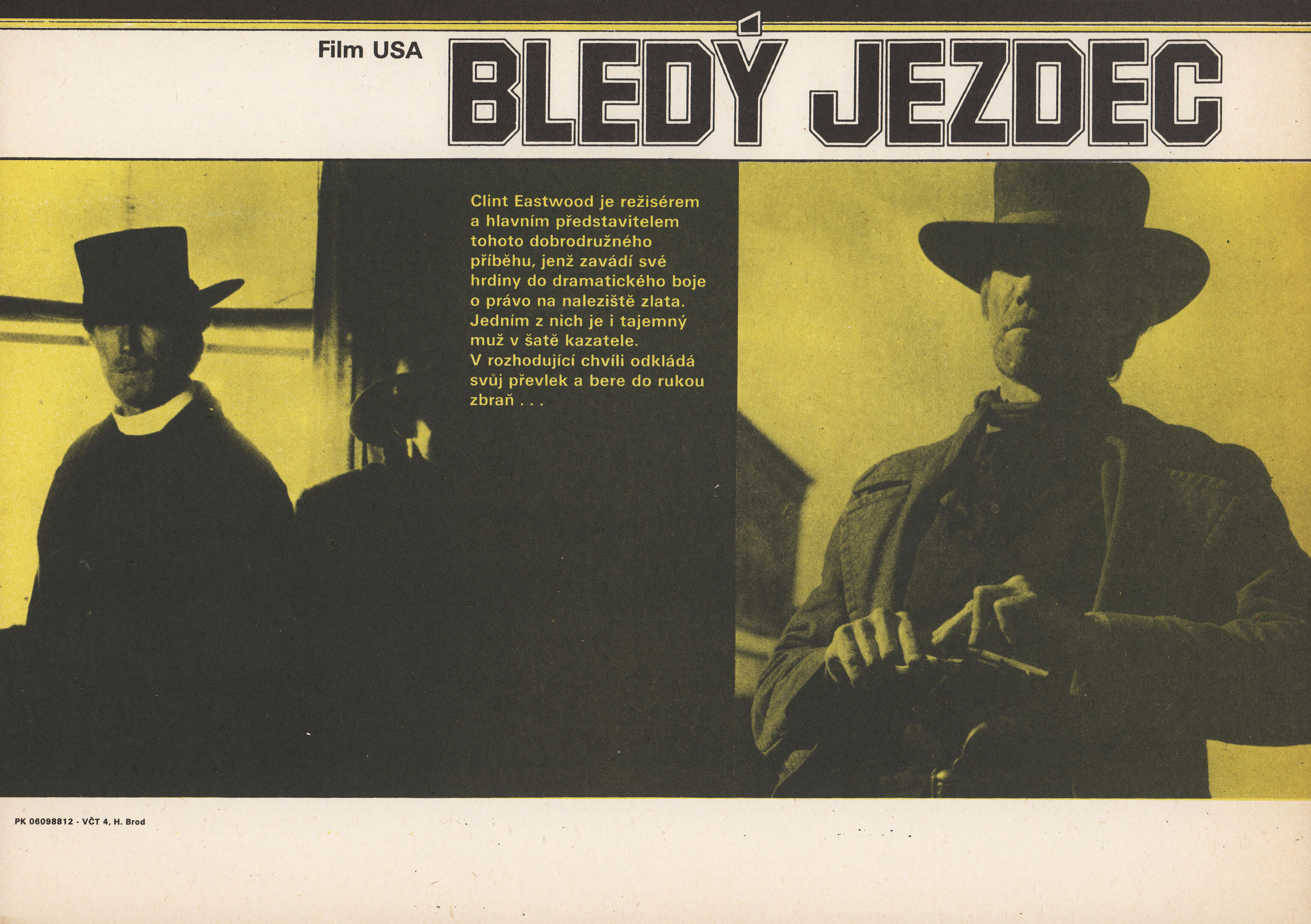 Имя ему Смерть (Pale Rider, 1985), режиссёр Клинт Иствуд, чехословацкий постер к фильму, 1985 год