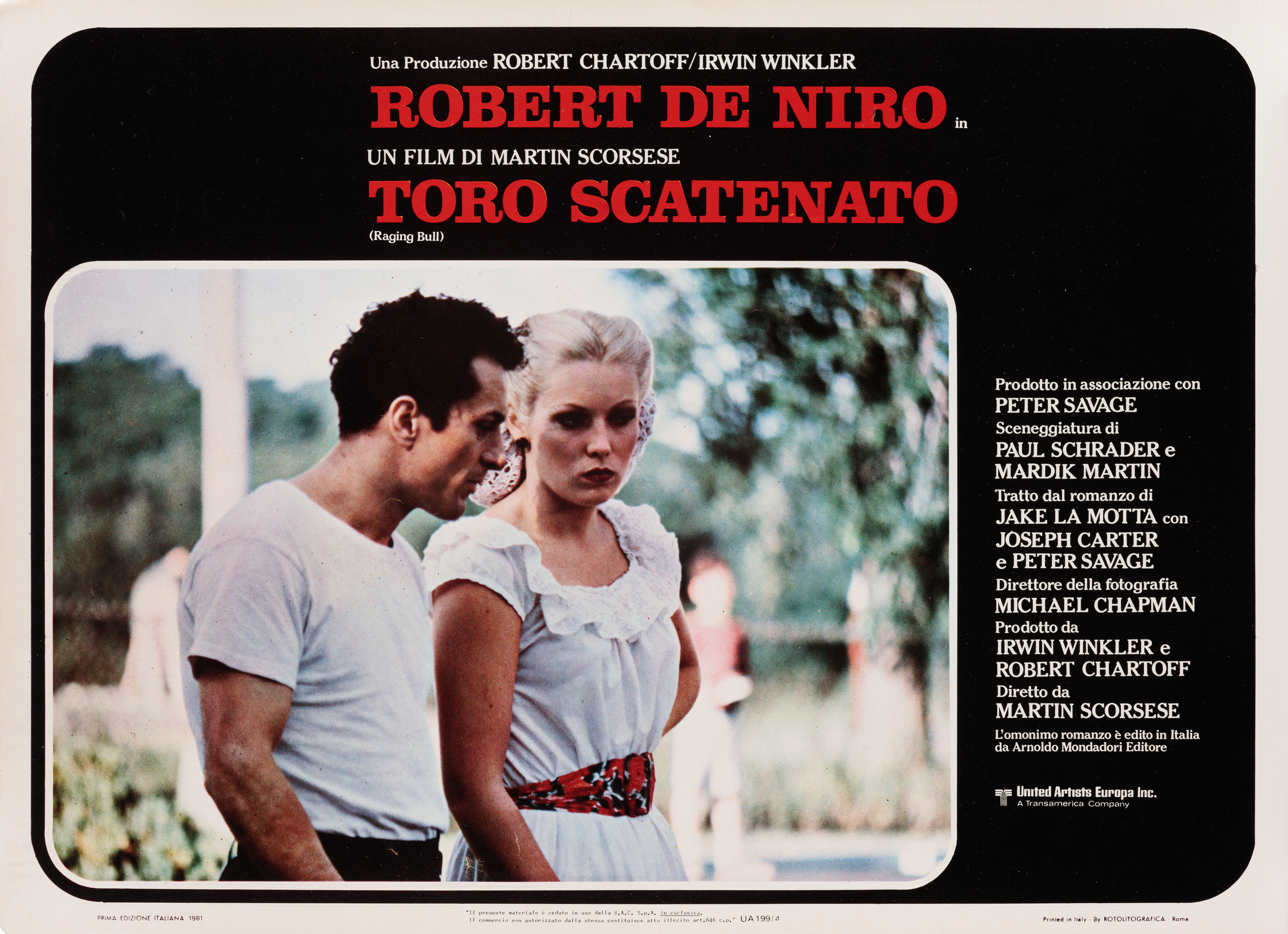 Бешеный бык (Raging Bull, 1980), режиссёр Мартин Скорсезе, итальянский постер к фильму, 1981 год