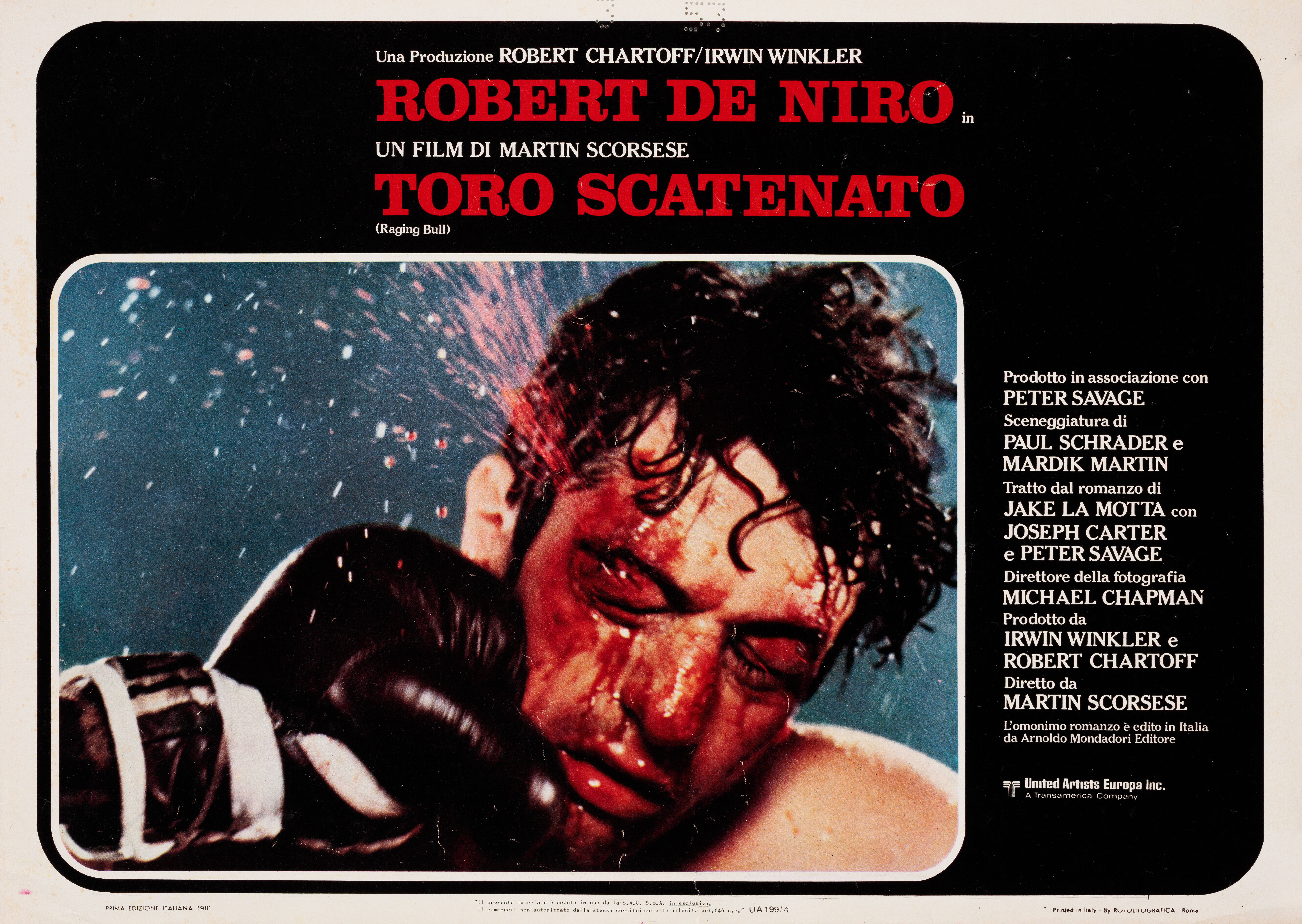 Бешеный бык (Raging Bull, 1980), режиссёр Мартин Скорсезе, итальянский постер к фильму, 1981 год (8)
