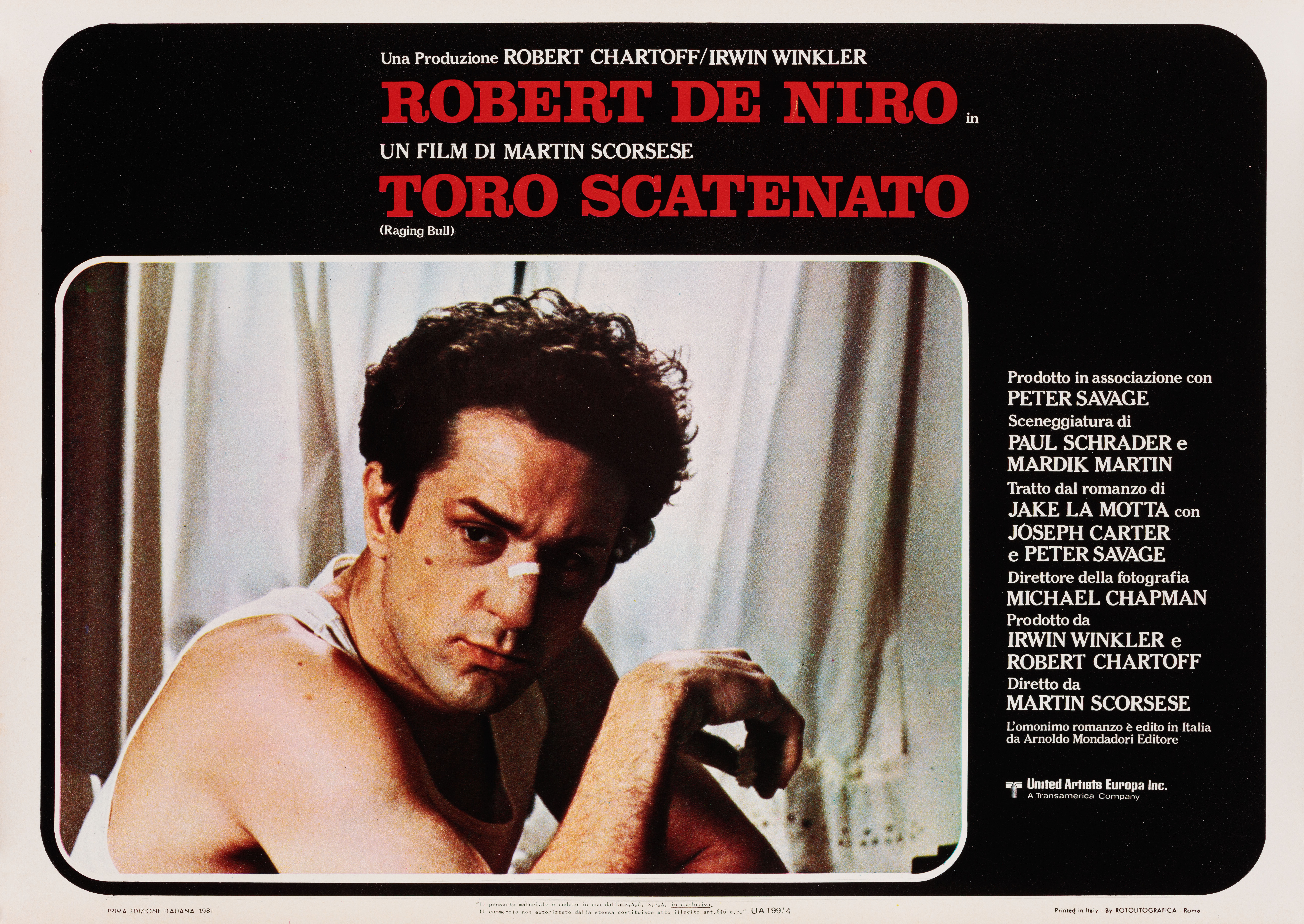 Бешеный бык (Raging Bull, 1980), режиссёр Мартин Скорсезе, итальянский постер к фильму, 1981 год (7)