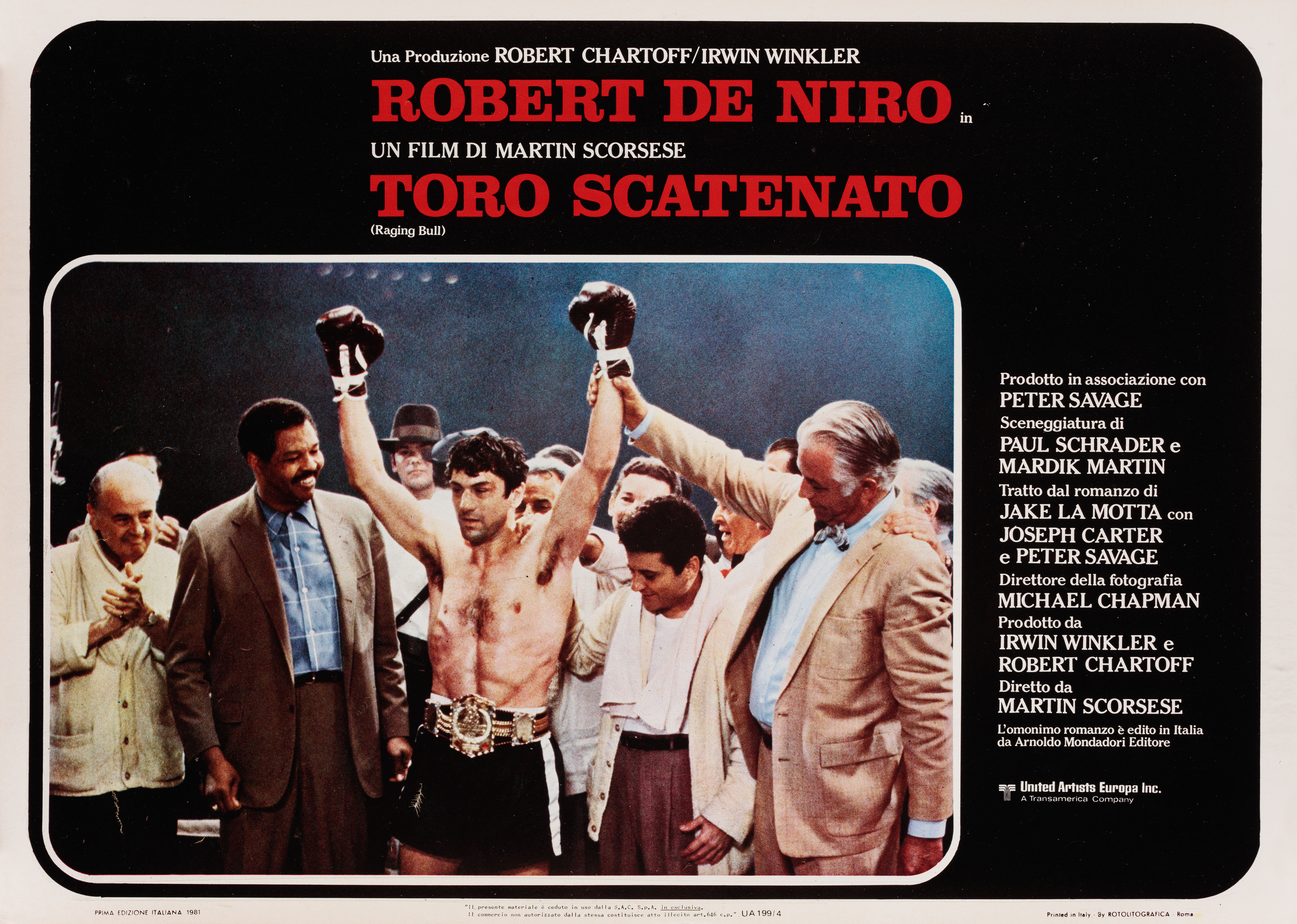Бешеный бык (Raging Bull, 1980), режиссёр Мартин Скорсезе, итальянский постер к фильму, 1981 год (6)