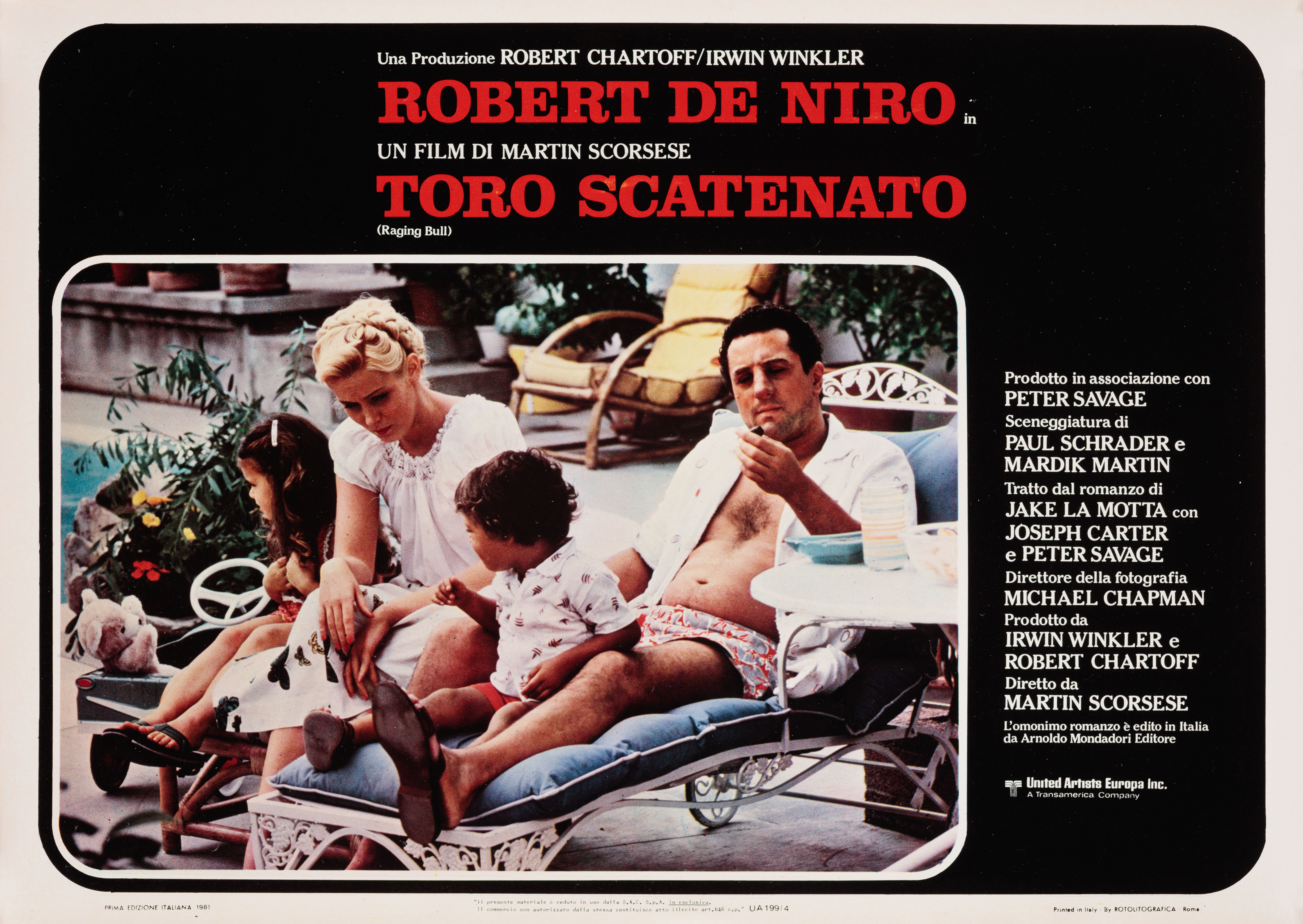 Бешеный бык (Raging Bull, 1980), режиссёр Мартин Скорсезе, итальянский постер к фильму, 1981 год (3)