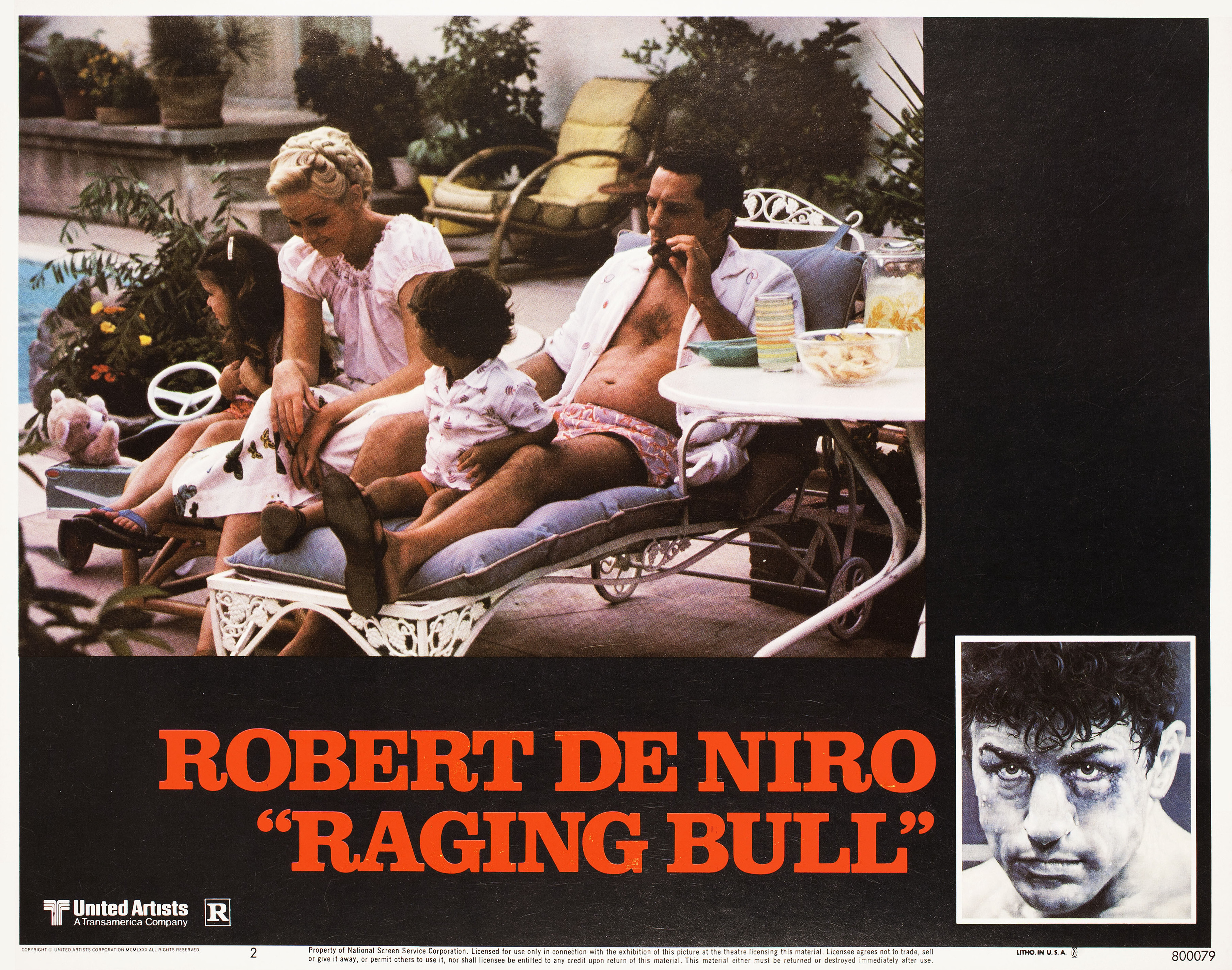 Бешеный бык (Raging Bull, 1980), режиссёр Мартин Скорсезе, американский постер к фильму, 1980 год