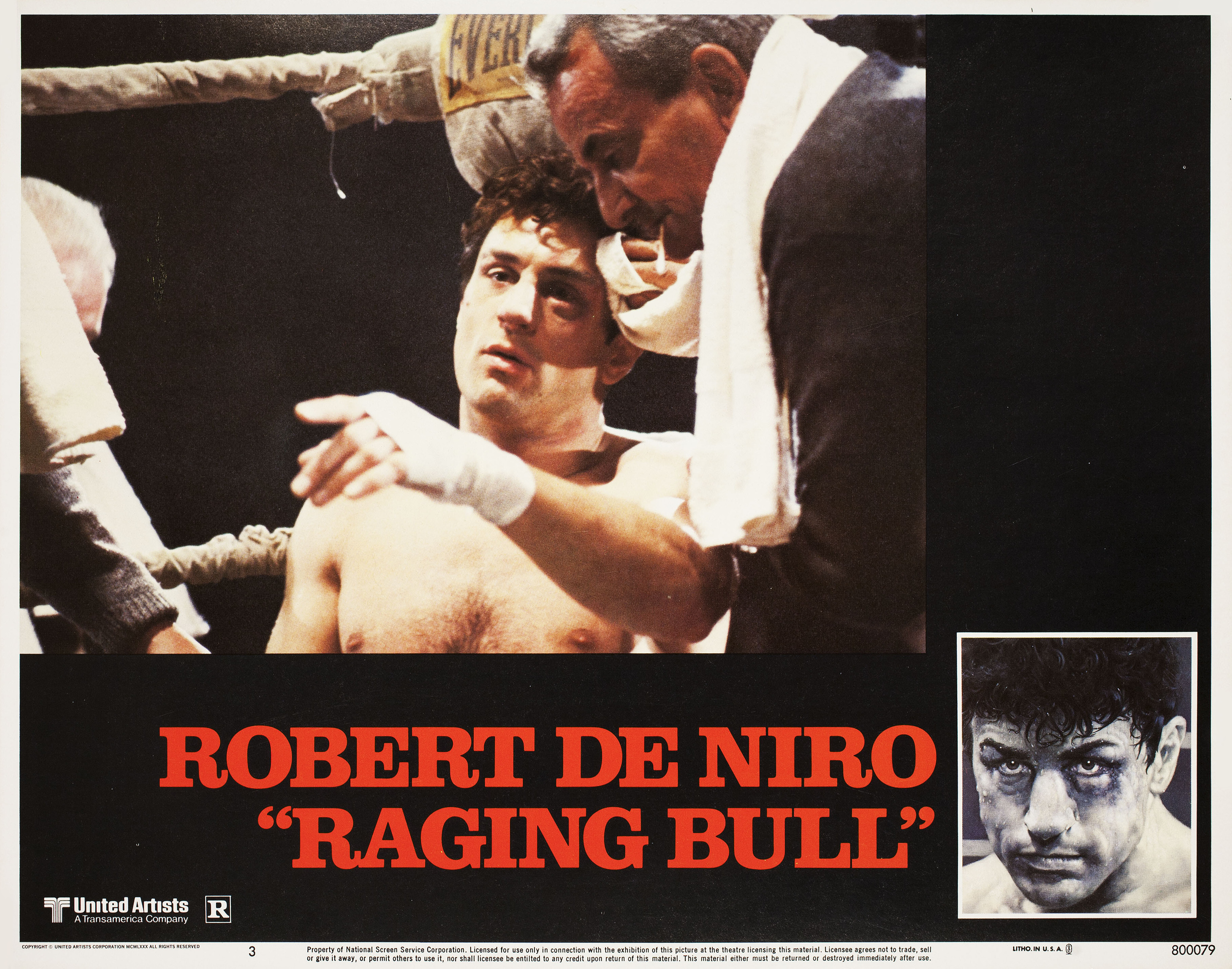 Бешеный бык (Raging Bull, 1980), режиссёр Мартин Скорсезе, американский постер к фильму, 1980 год (5)