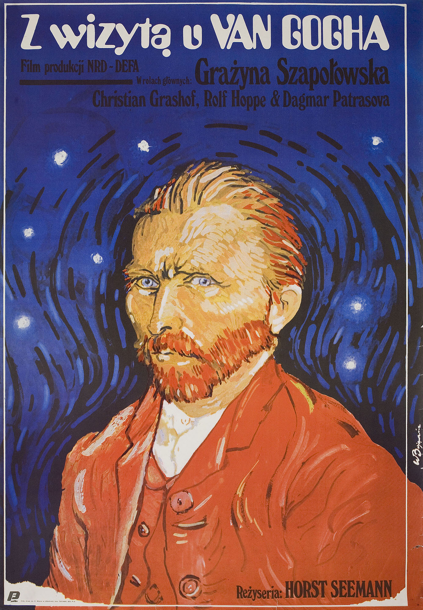 Визит к Ван Гогу (Besuch bei Van Gogh, 1985), режиссёр Хорст Земан, польский постер к фильму, 1985 год