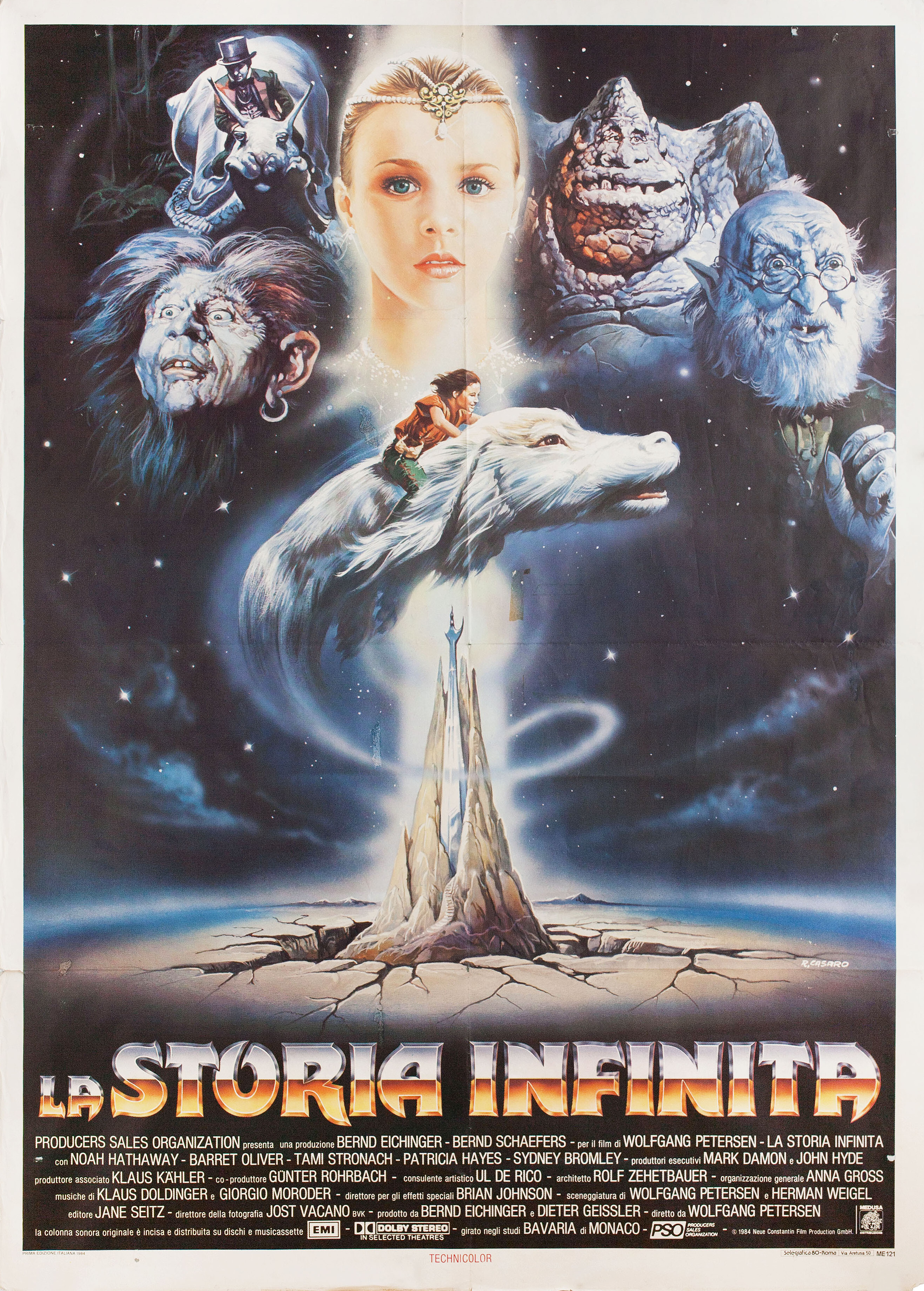 Бесконечная история (The NeverEnding Story, 1984), режиссёр Вольфганг Петерсен, итальянский постер к фильму, 1984 год