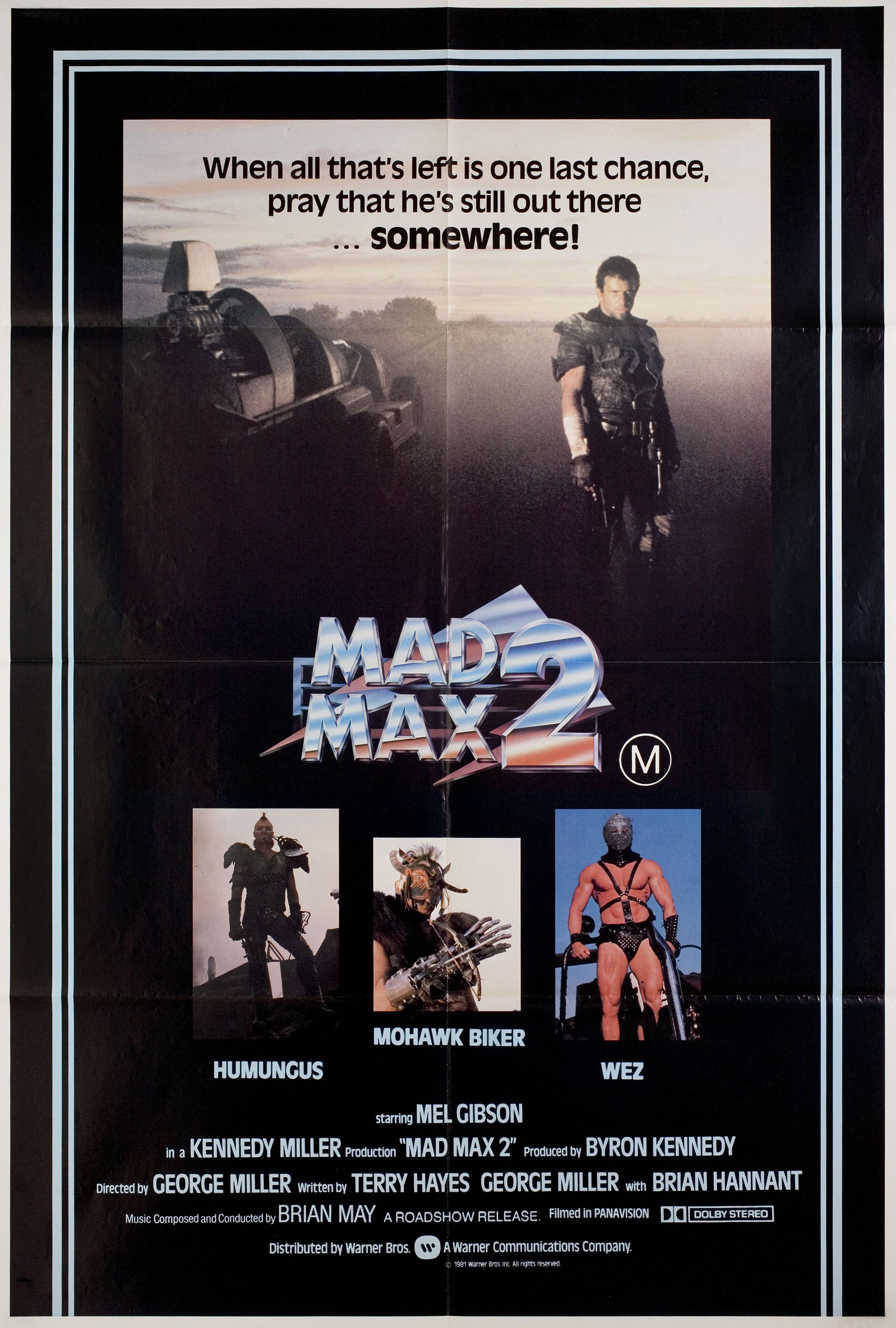 Безумный Макс 2: Воин дороги (Mad Max 2: The Road Warrior, 1981), режиссёр Джордж Миллер, австралийский постер к фильму, 1981 год