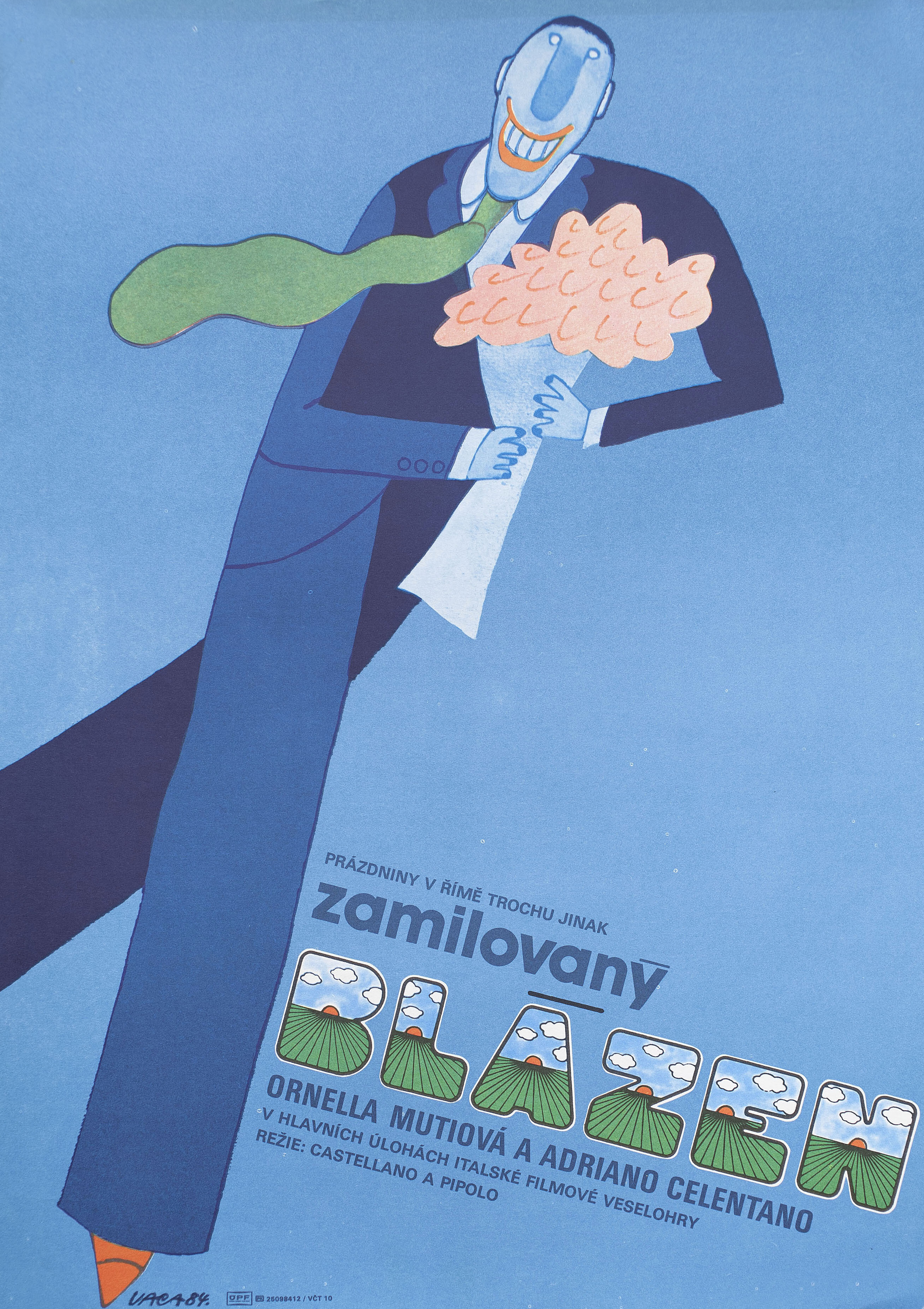 Безумно влюблённый (Love Crazy, 1981), режиссёр Франко Кастеллано, чехословацкий постер к фильму, автор Карел Вака, 1984 год