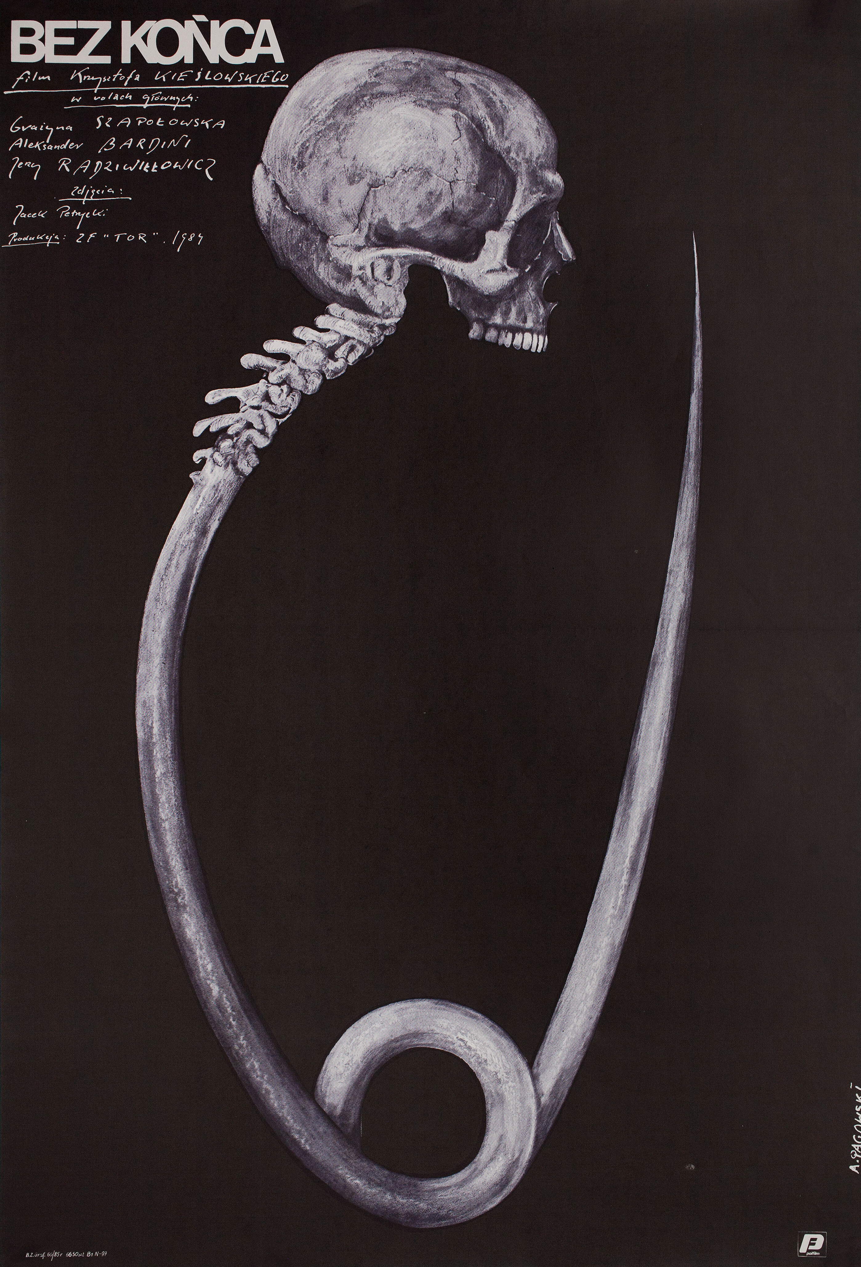 Без конца (No End, 1985), режиссёр Кшиштоф Кшеминьский, польский постер к фильму, автор Анджей Паговски, 1985 год (1)