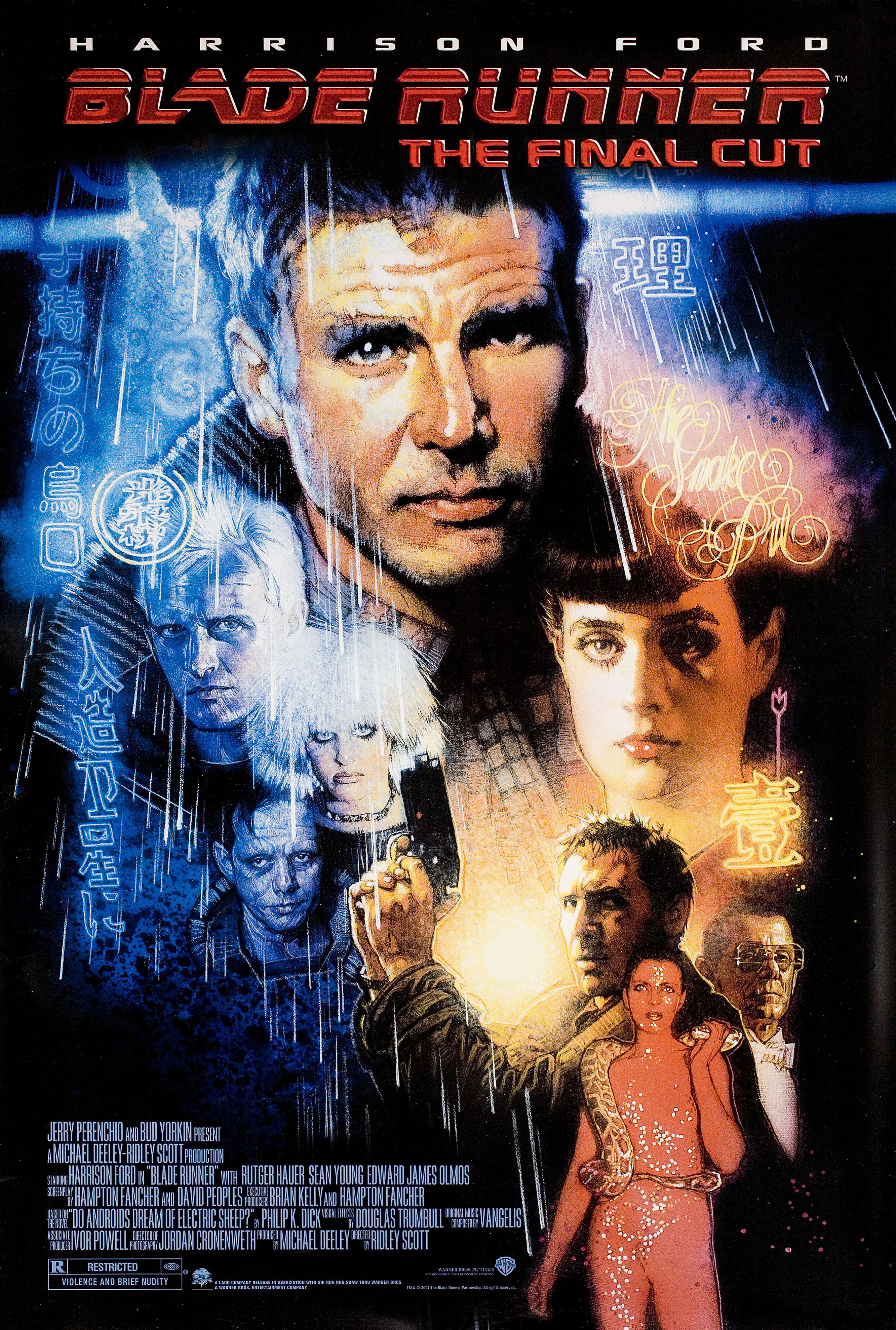 Бегущий по лезвию (Blade Runner, 1982), режиссёр Ридли Скотт, американский постер к фильму, автор Дрю Струзан, 2007 год